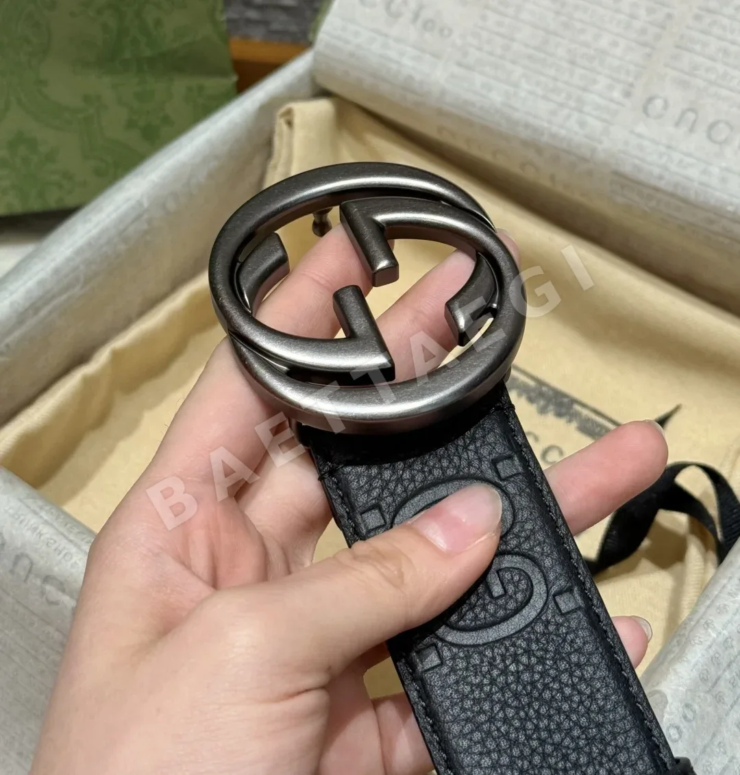 구찌 인터로킹 더블 G 버클 가죽 벨트 상세 이미지 5