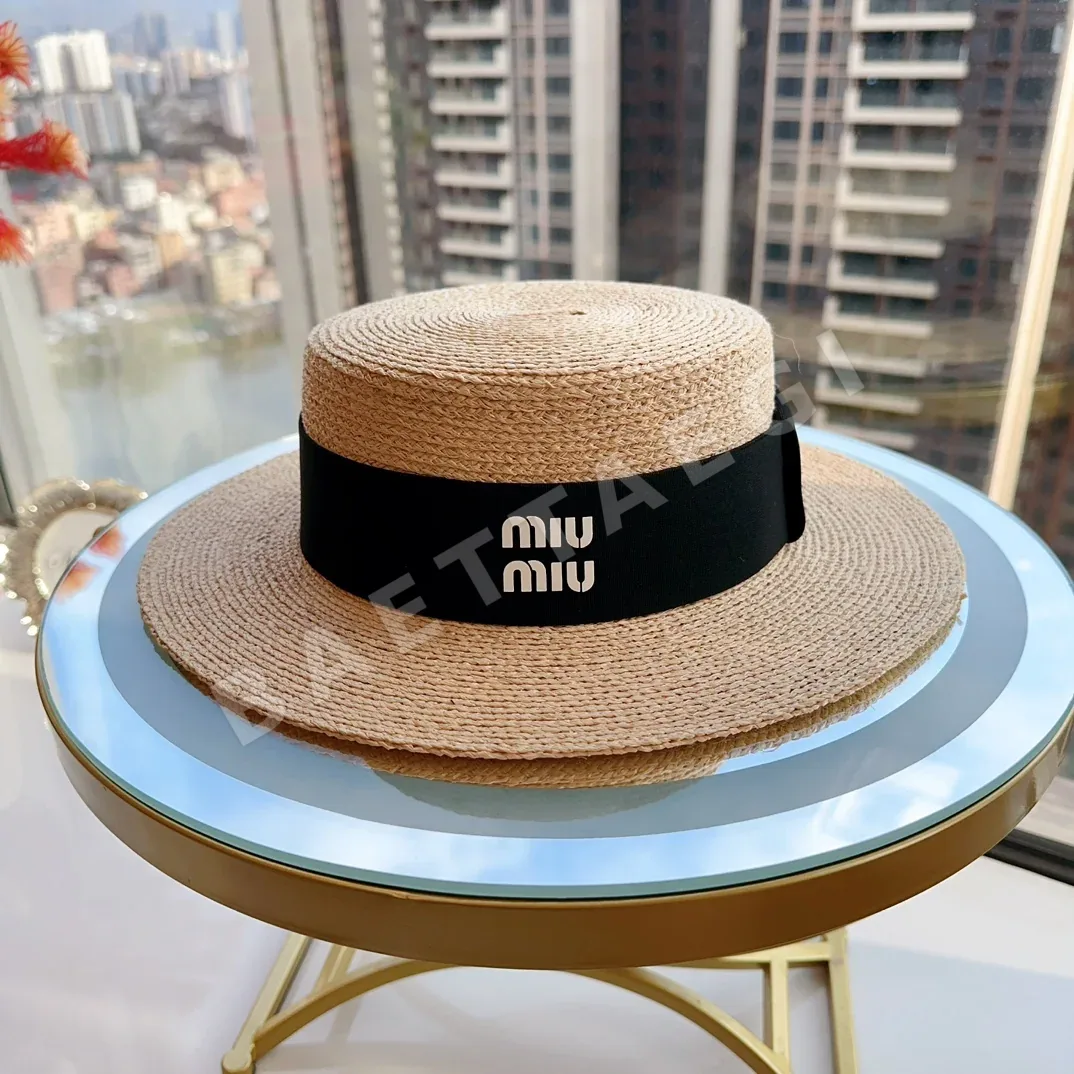 미우미우 라피아 플랫햇 모자 81466