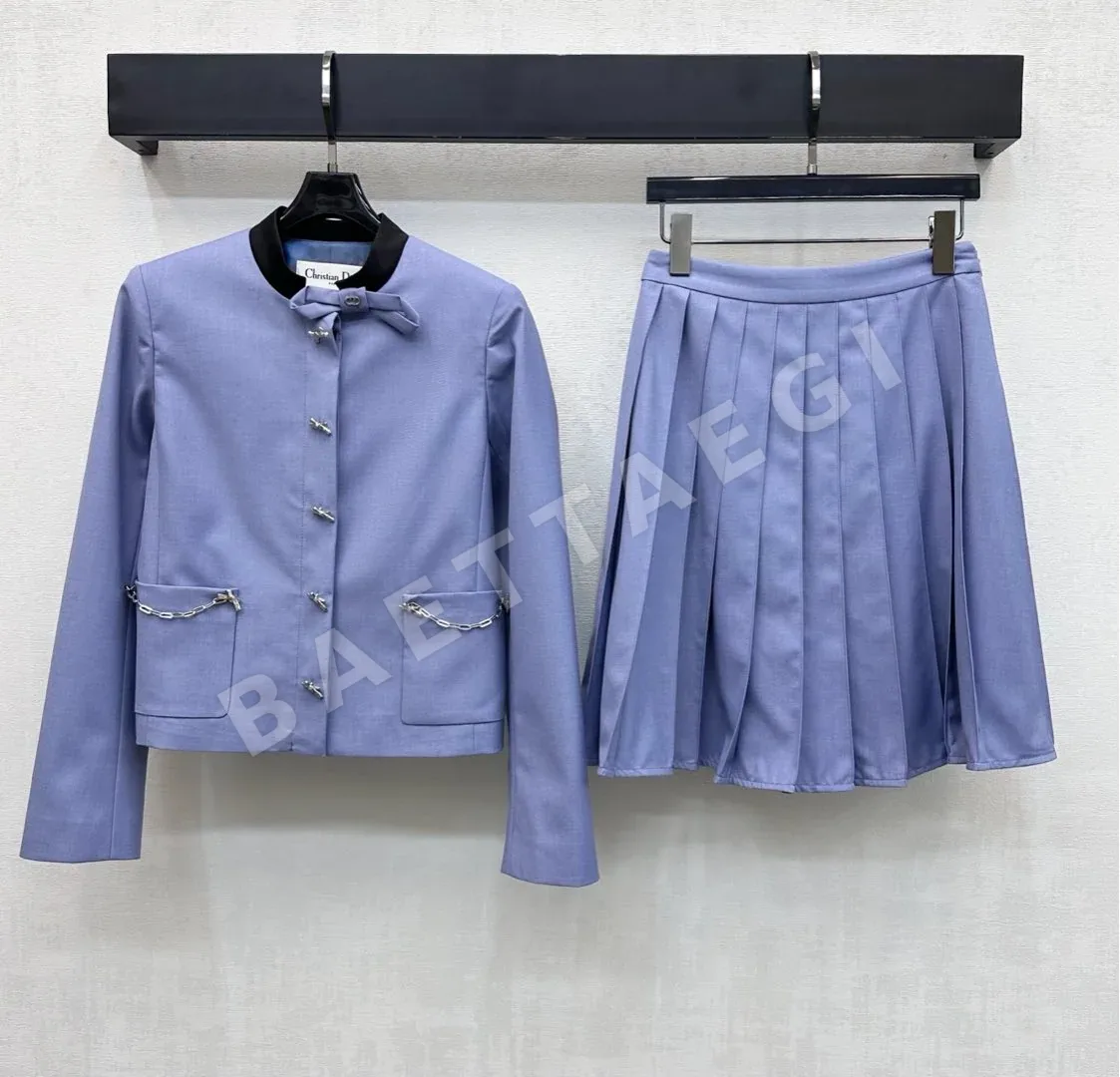 디올 컬러 블록 스탠드 카라 재킷 세트 54282