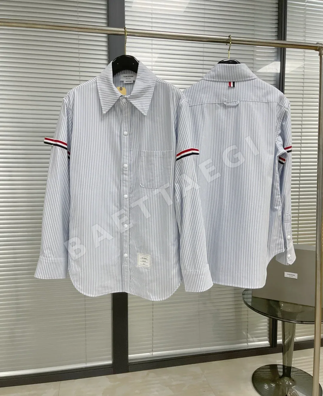 톰브라운 더블 슬리브 3색 소매 긴팔 셔츠 재킷 상세 이미지 4