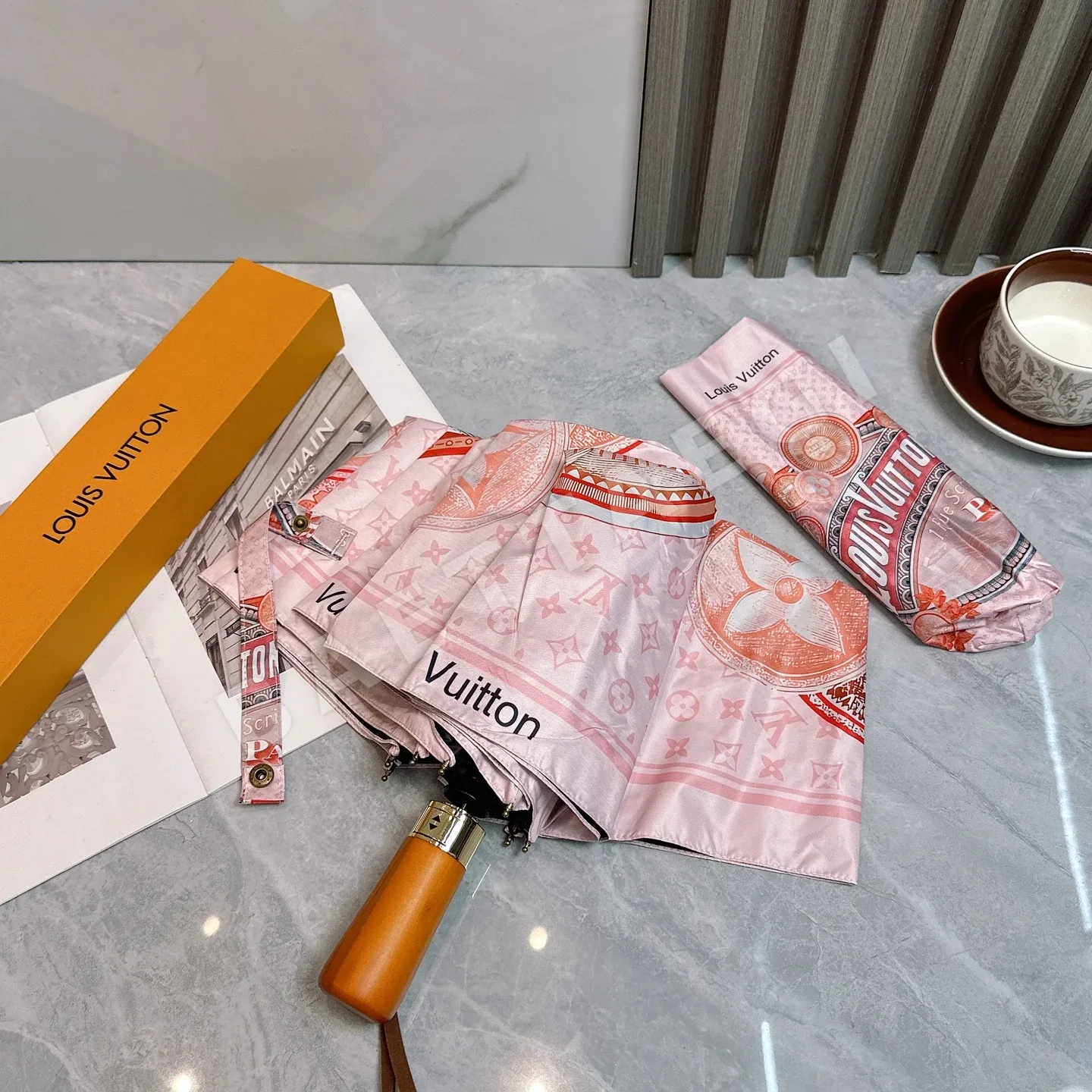 루이비통 3단 완전자동 UV 차단 우산 상세 이미지 3