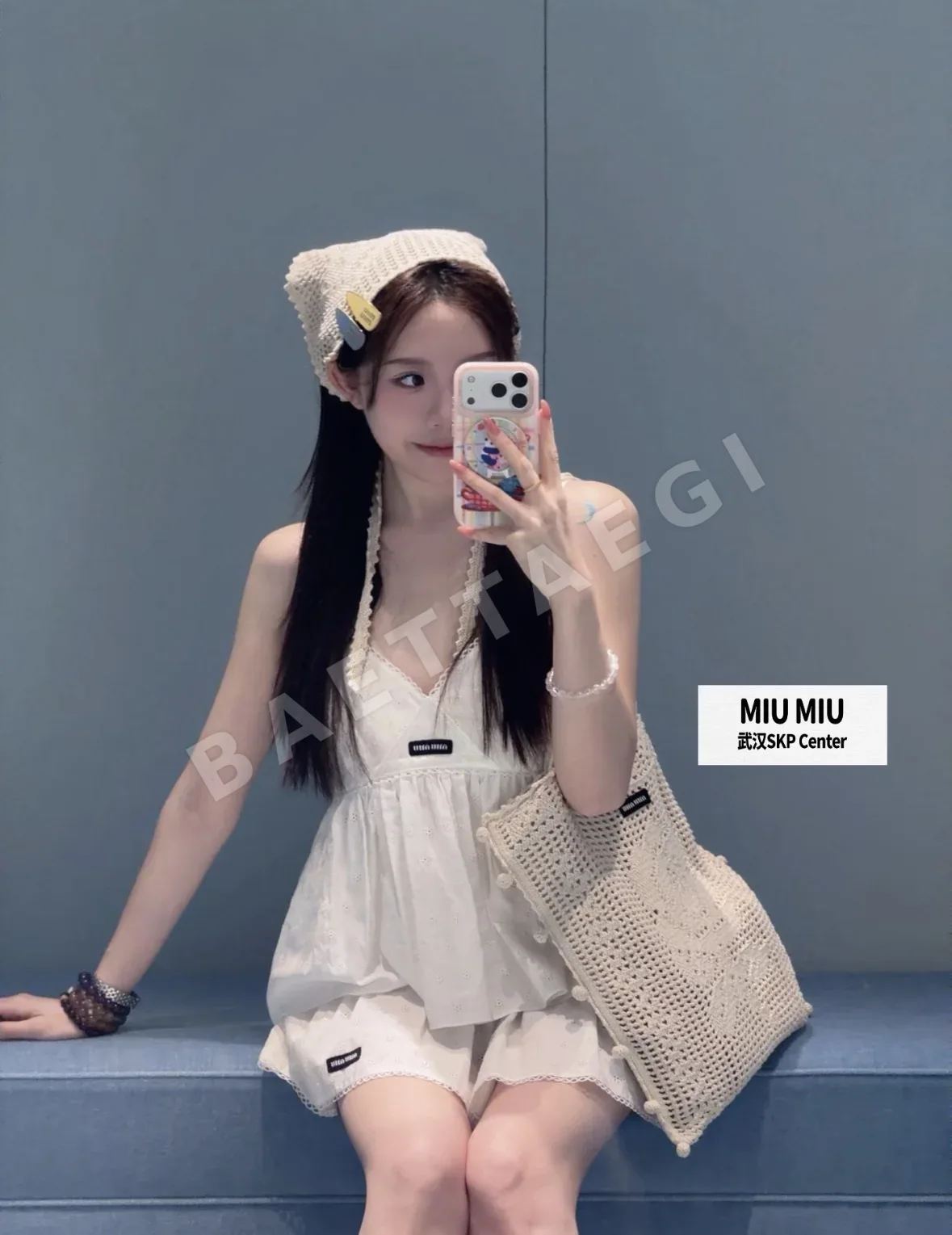 미우미우 레이스 자수 캐미솔 상세 이미지 9