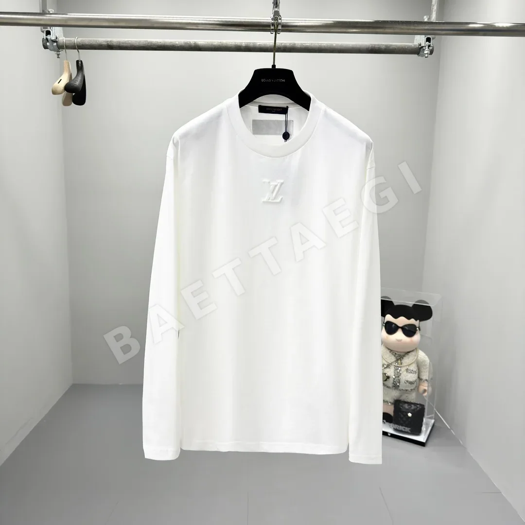 루이비통 LV 엠보스 면 긴팔 티셔츠 상세 이미지 1