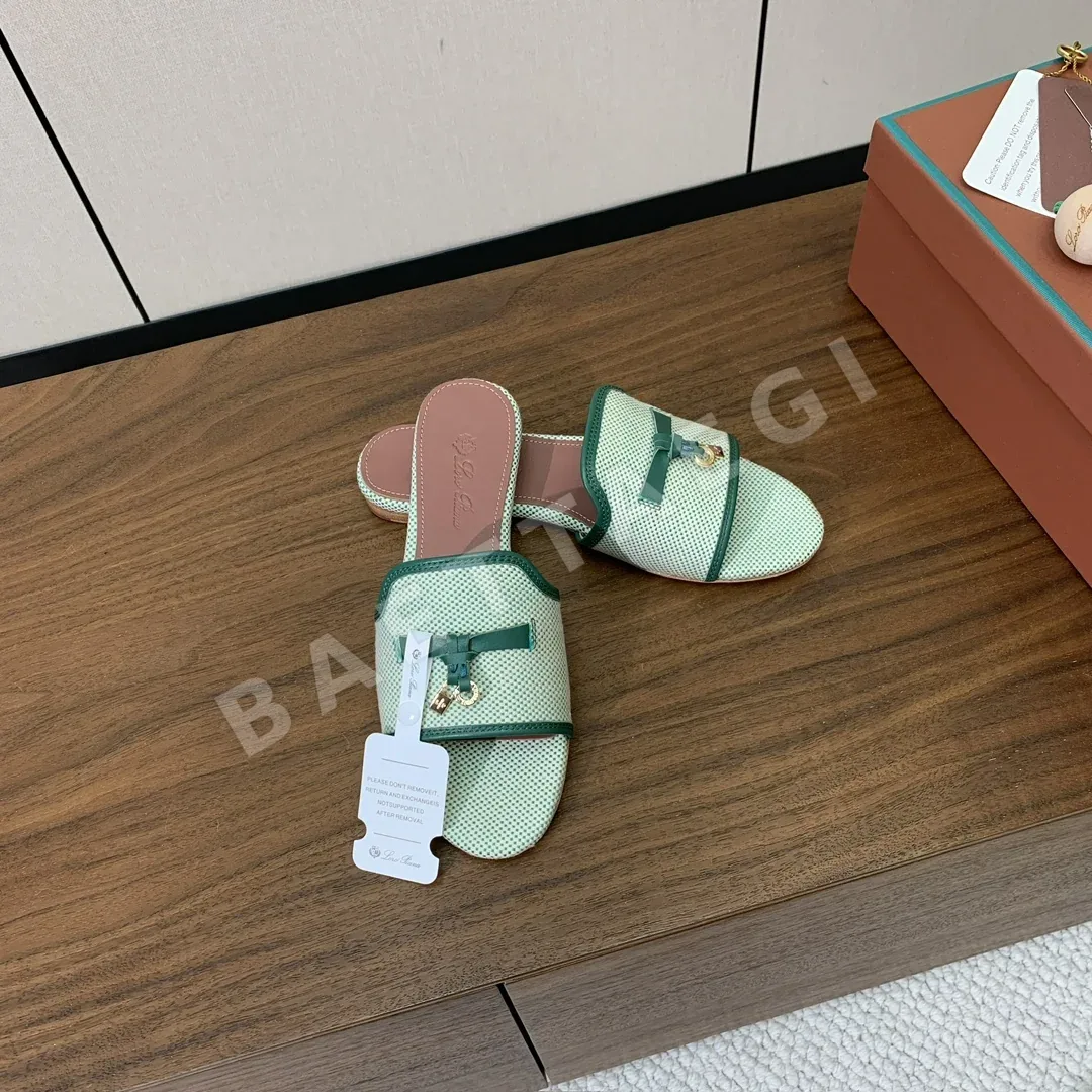 로로피아나 컬러 블록 플랫 샌들 상세 이미지 4