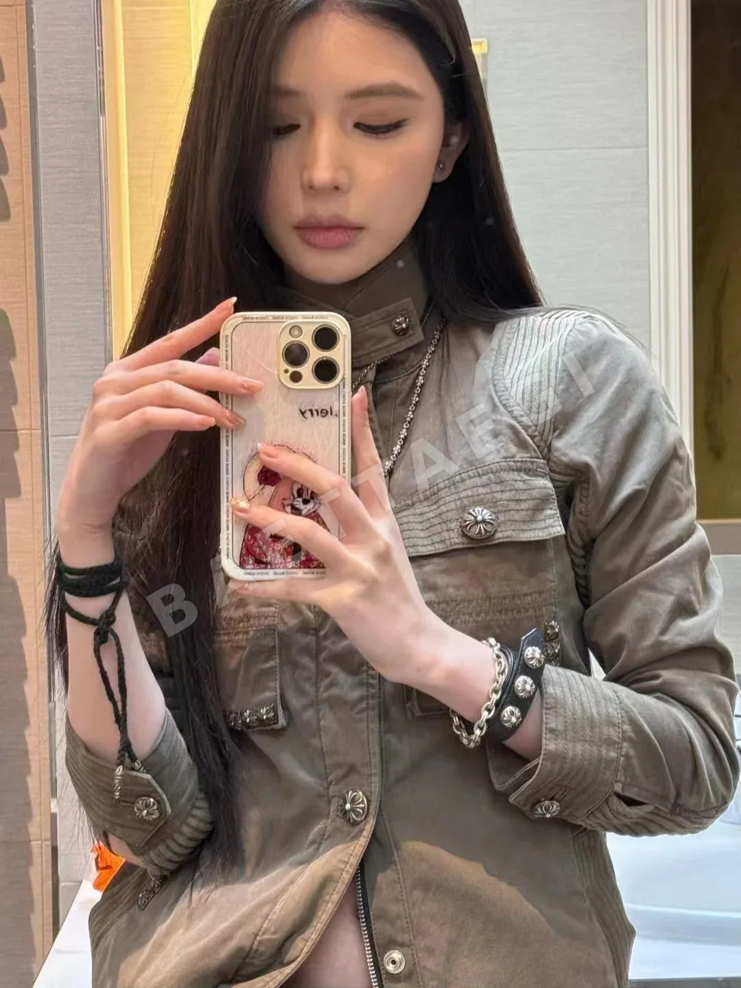 크롬하츠 페이퍼 체인 두꺼운 글자 팔찌 상세 이미지 5