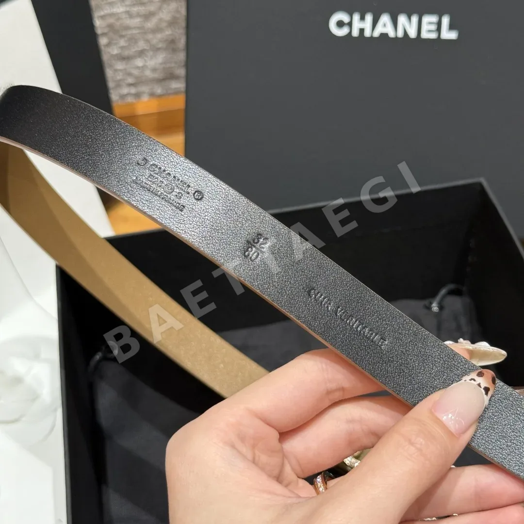샤넬 스와로브스키 더블 C 소가죽 벨트 상세 이미지 9