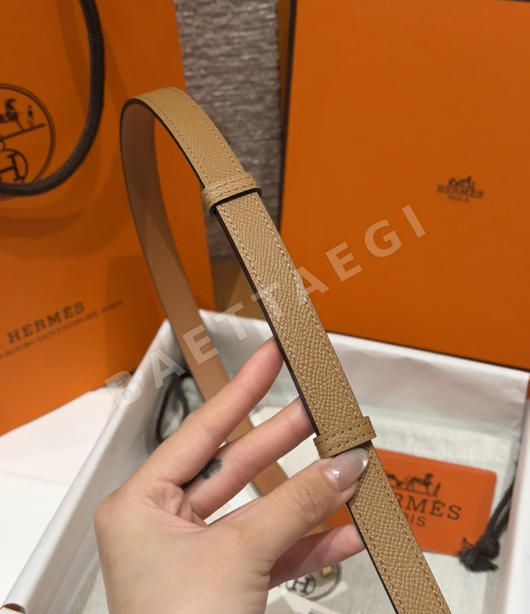 에르메스 팔라듐 켈리 버클 헌터 가죽 벨트 상세 이미지 8