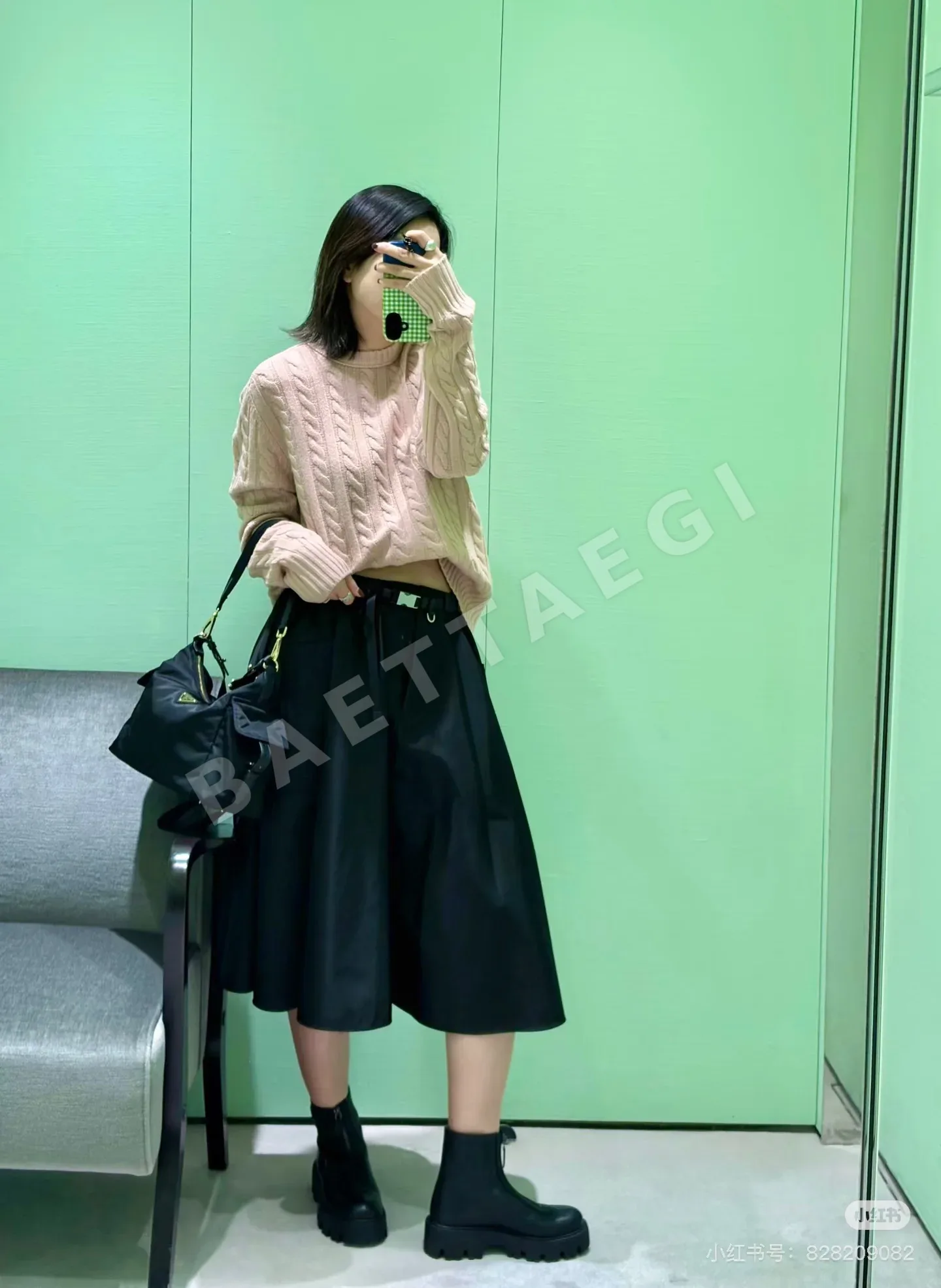 프라다 나일론 포켓 여성 스커트 상세 이미지 3