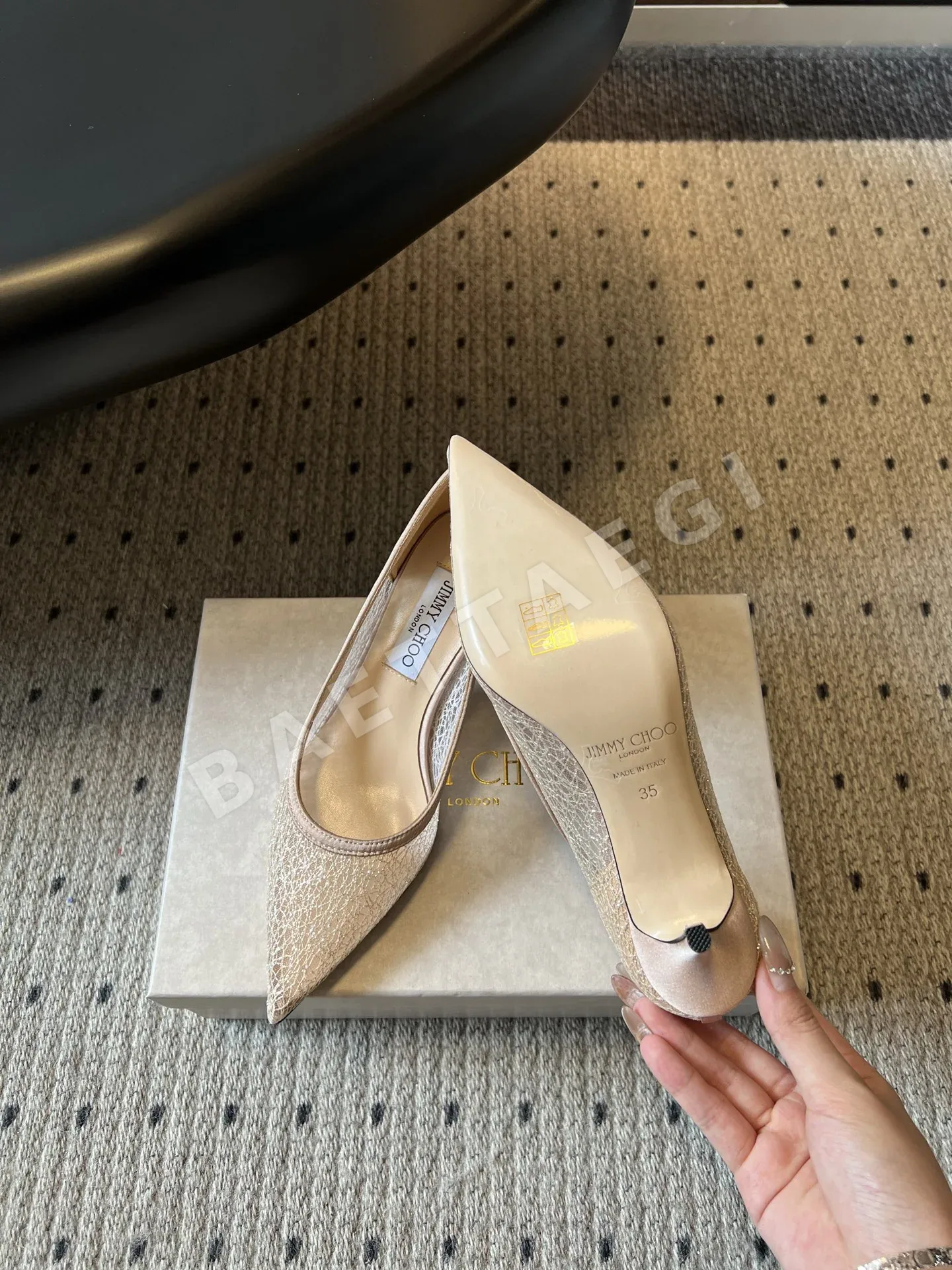 지미추 JC 서머 포인티드 토 하이힐 신발 상세 이미지 3