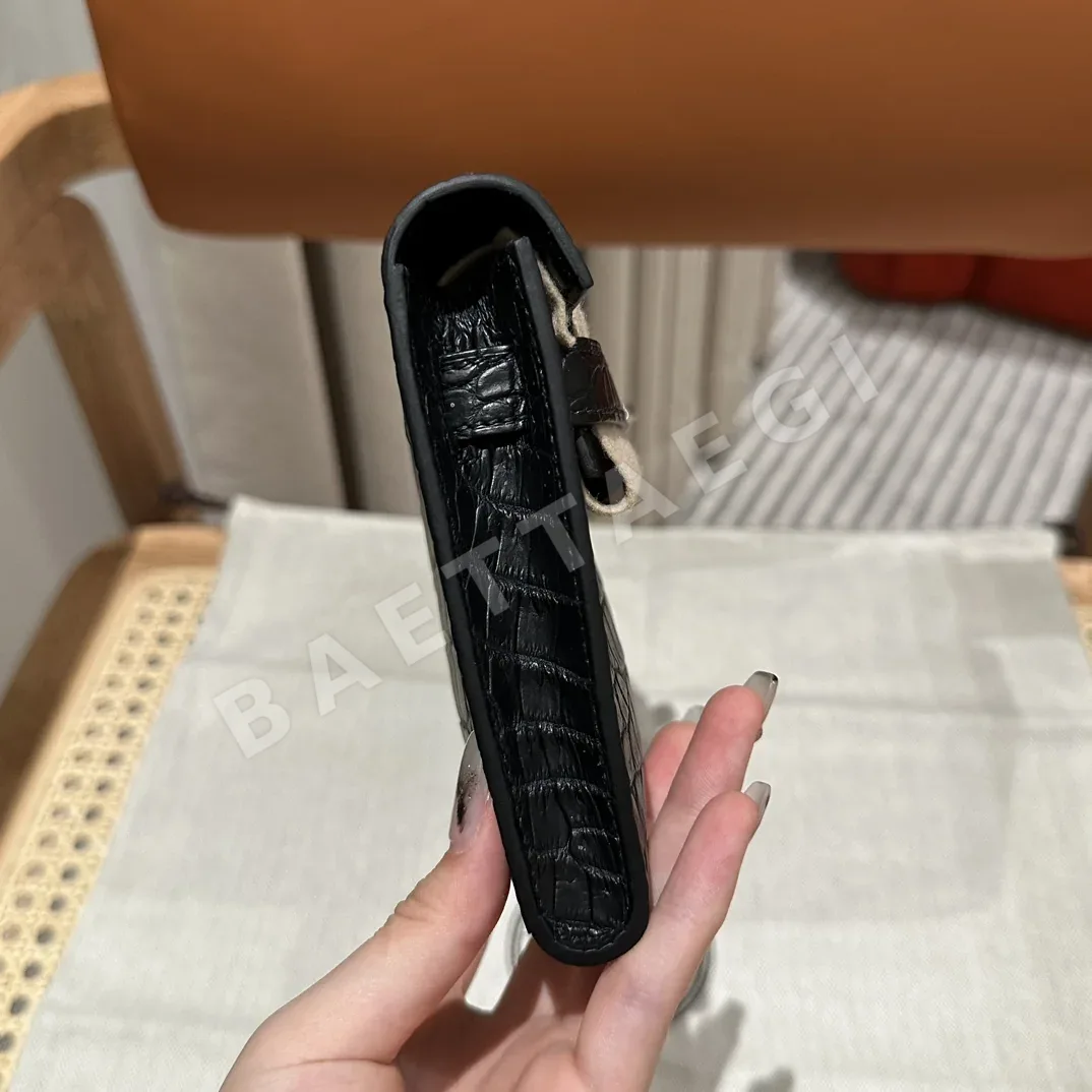 에르메스 켈리컷 블랙 소금물 크로커다일 클러치백 상세 이미지 6