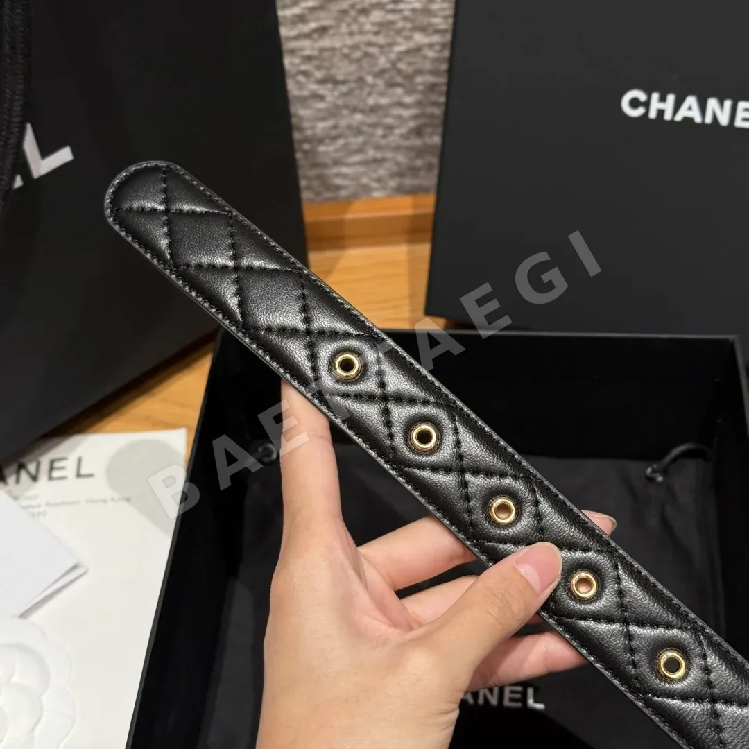 샤넬 더블 C 로고 램스킨 벨트 상세 이미지 7