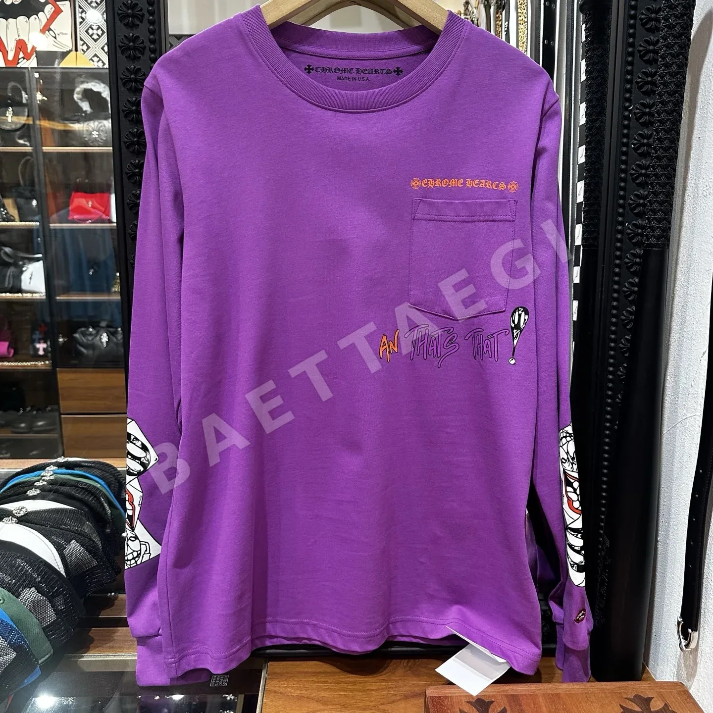 크롬하츠 남성 그래피티 긴팔 티셔츠 163424