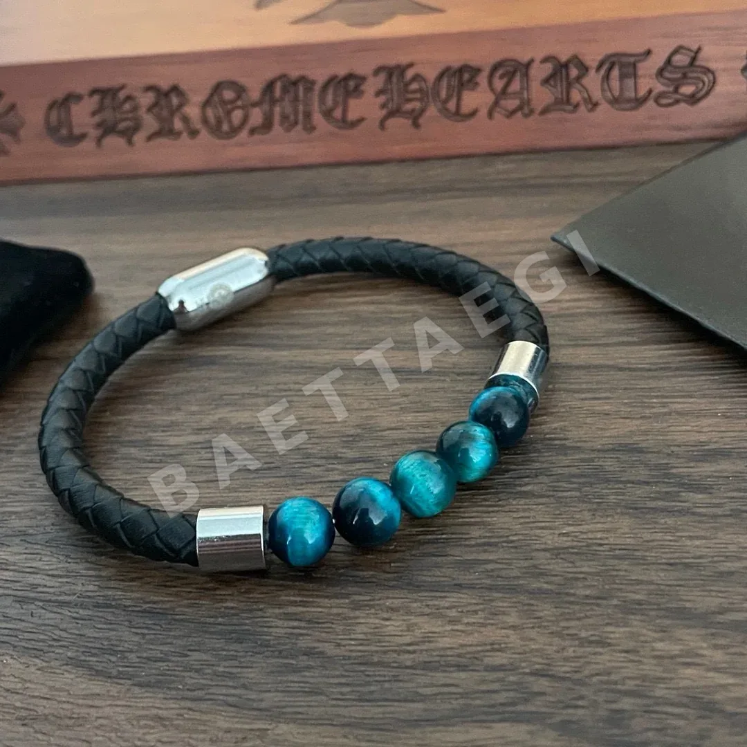 크롬하츠 레트로 비즈 가죽 코드 팔찌 127598