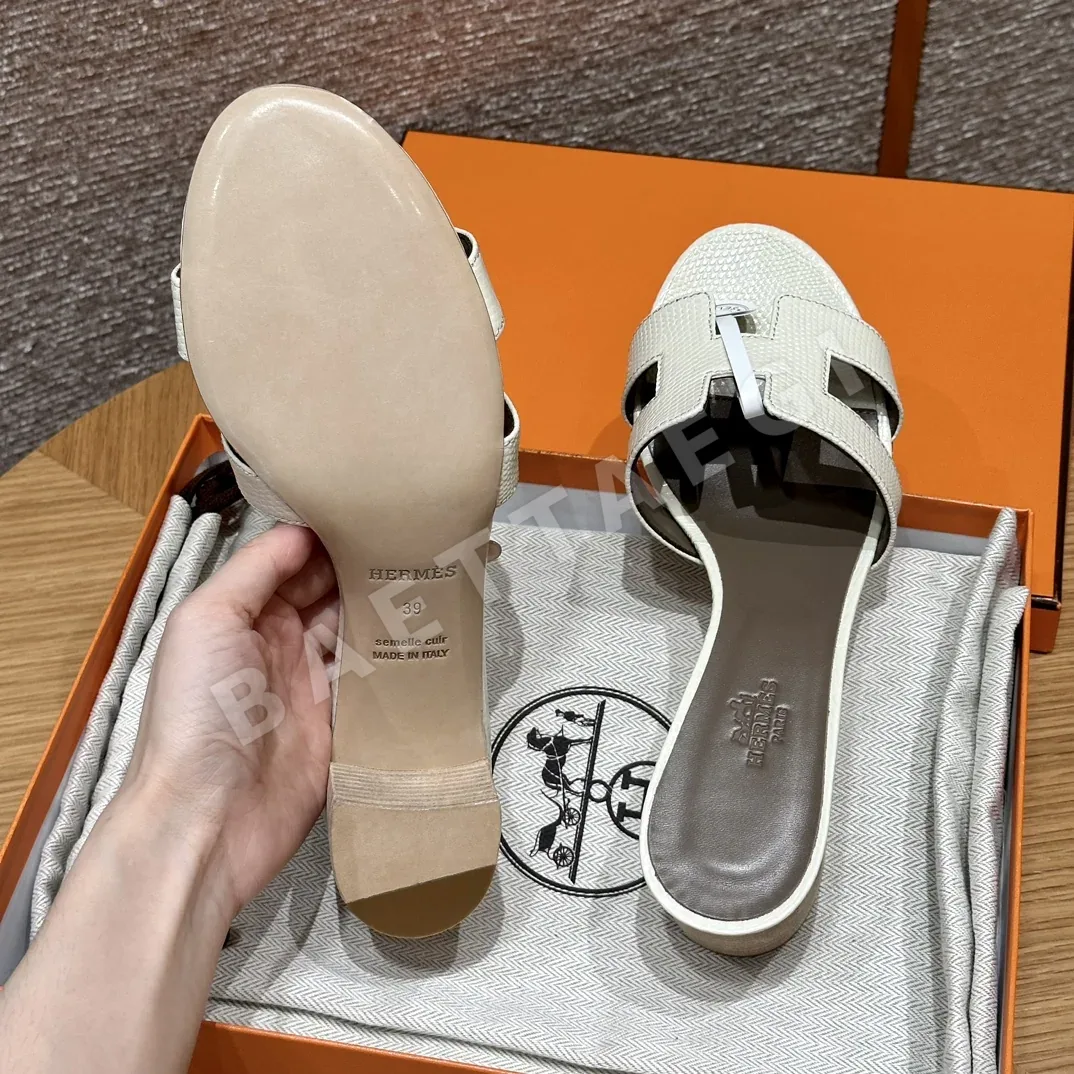 에르메스 오아시스 샌들 화이트 도마뱀가죽 상세 이미지 5