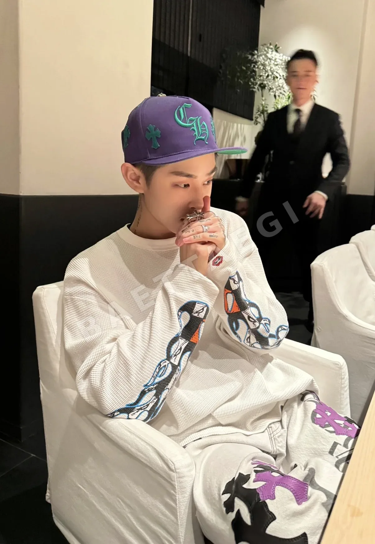 크롬하츠 보라색 십자 무늬 야구모자 상세 이미지 8