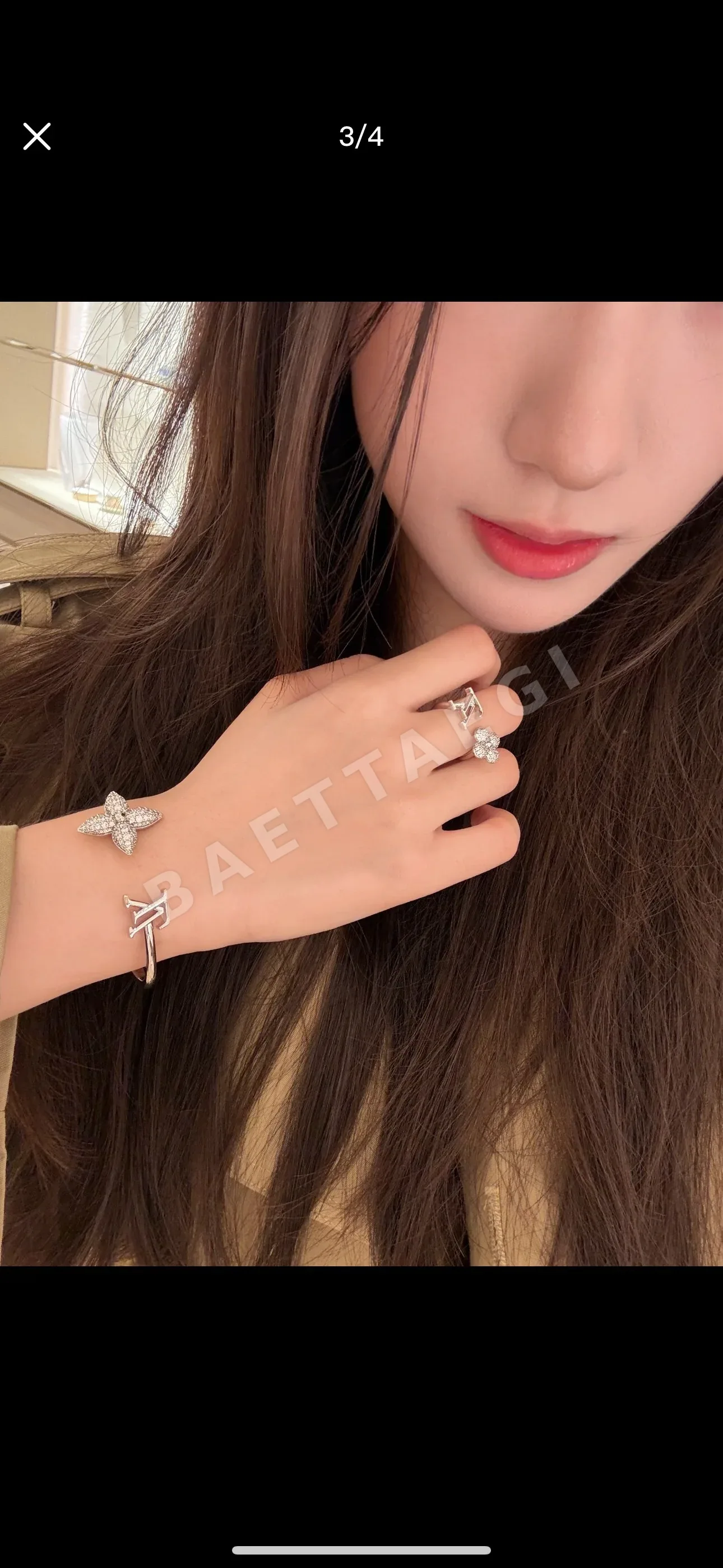 루이비통 다이아몬드 모노그램 플라워 오픈 반지 상세 이미지 4
