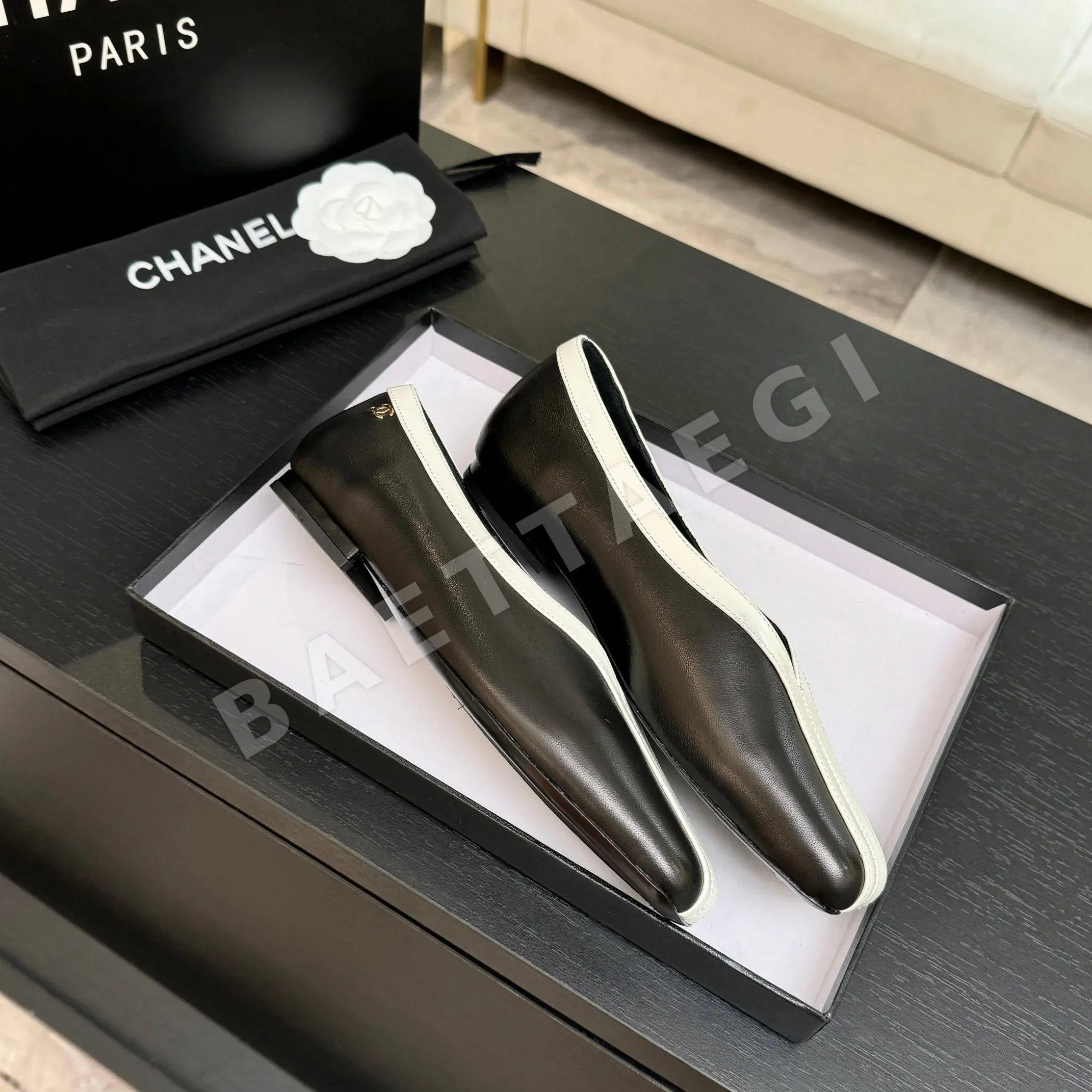 샤넬 26C 더블 C 컬러블록 플랫슈즈 상세 이미지 9