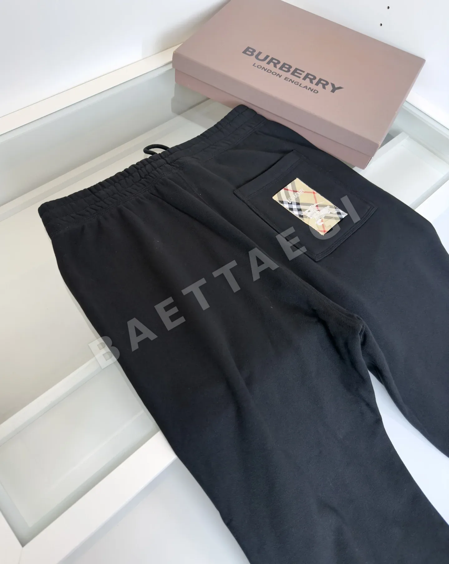 버버리 코튼 체크 라벨 남성 바지 상세 이미지 5