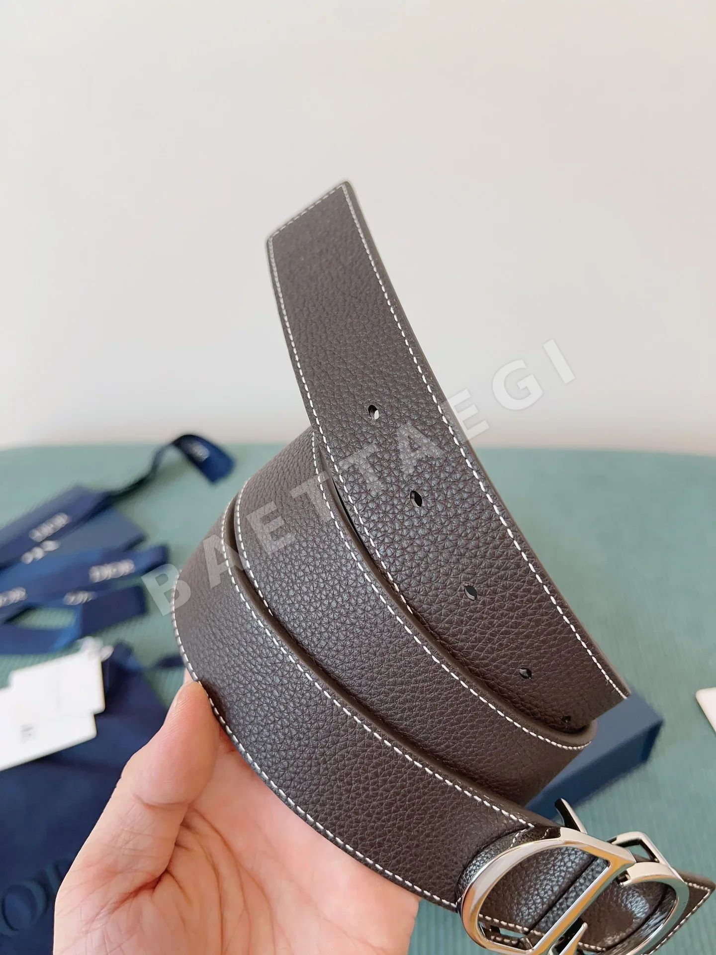 디올 천연 가죽 벨트 상세 이미지 5