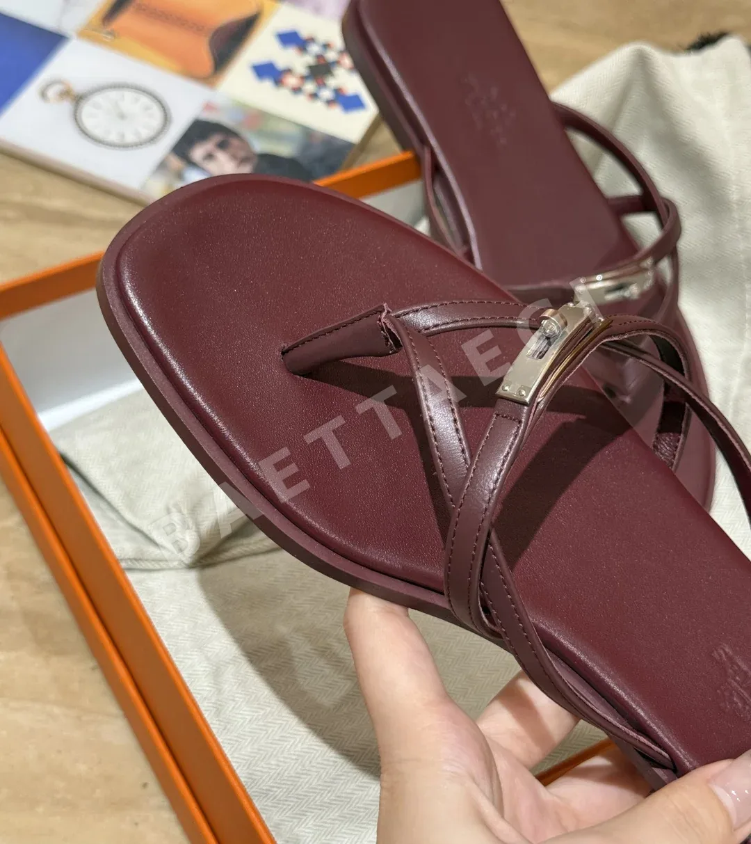 에르메스 샌들 Red calfskin 송아지가죽 상세 이미지 3