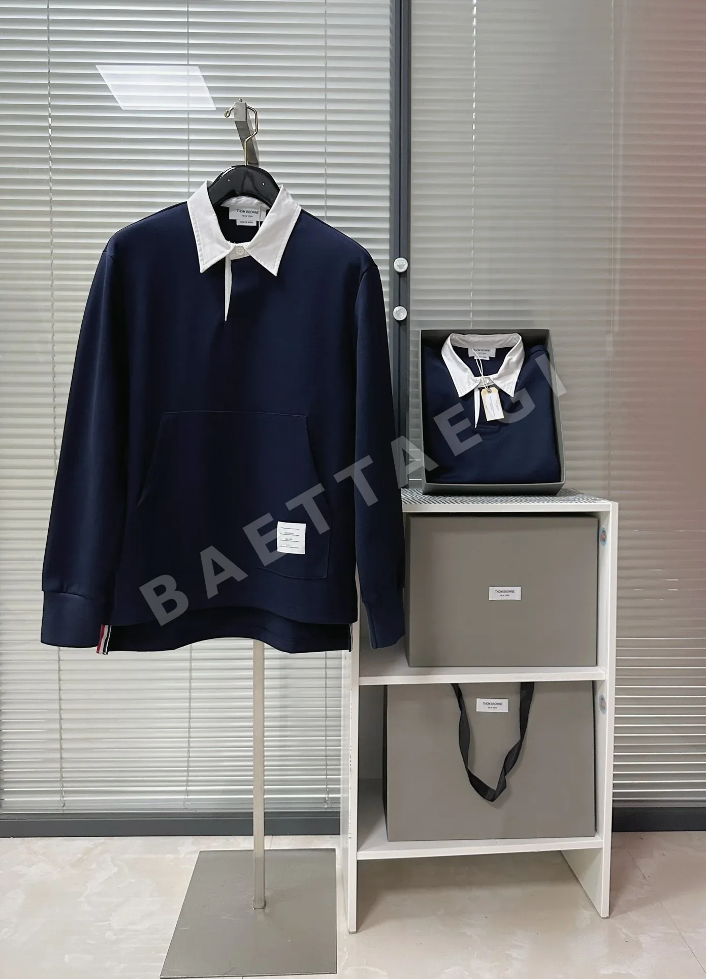 톰브라운 남성 면 폴로 긴팔 셔츠 상세 이미지 2
