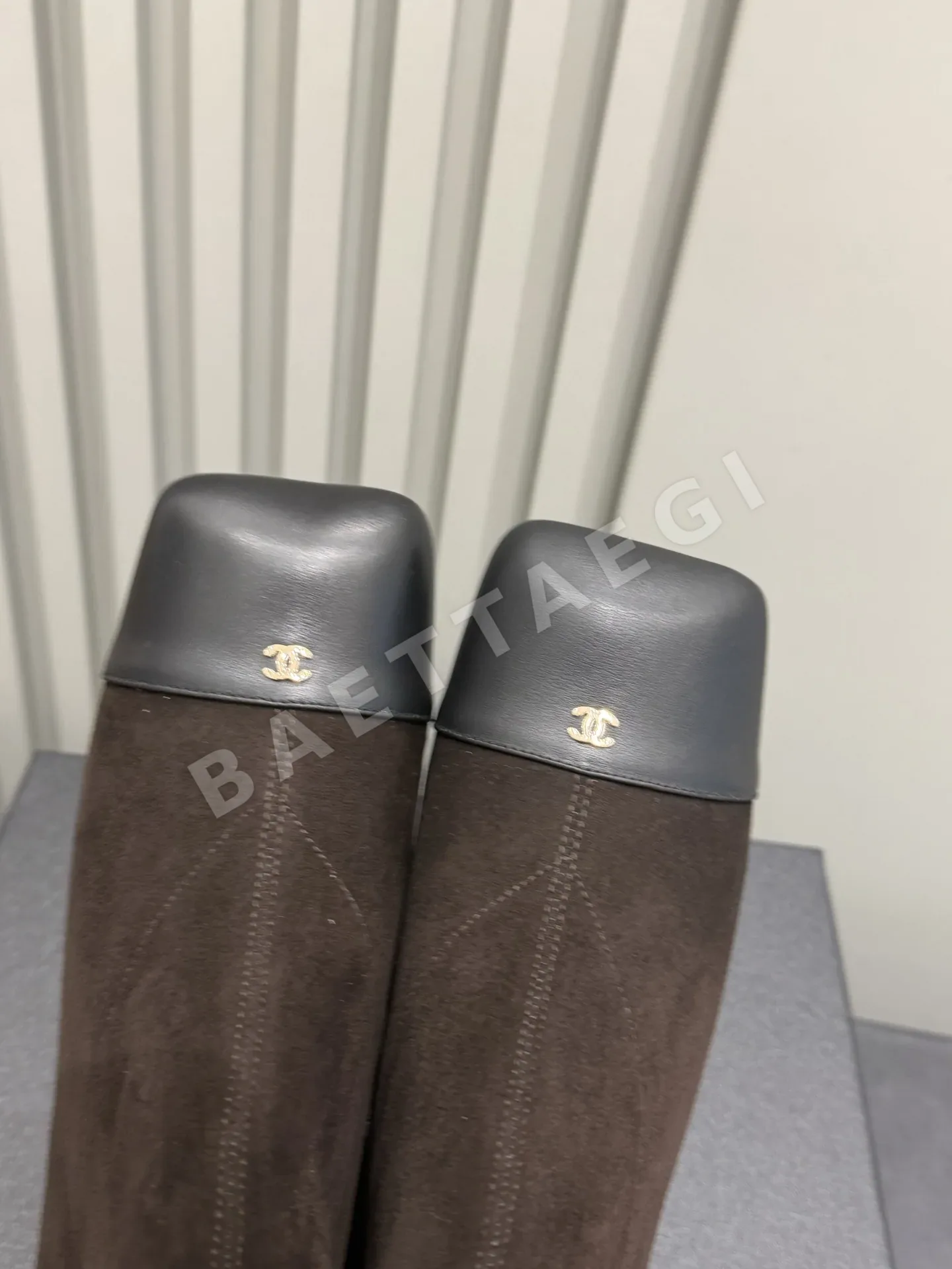 샤넬 부츠 스웨이드 스퀘어 토 상세 이미지 4