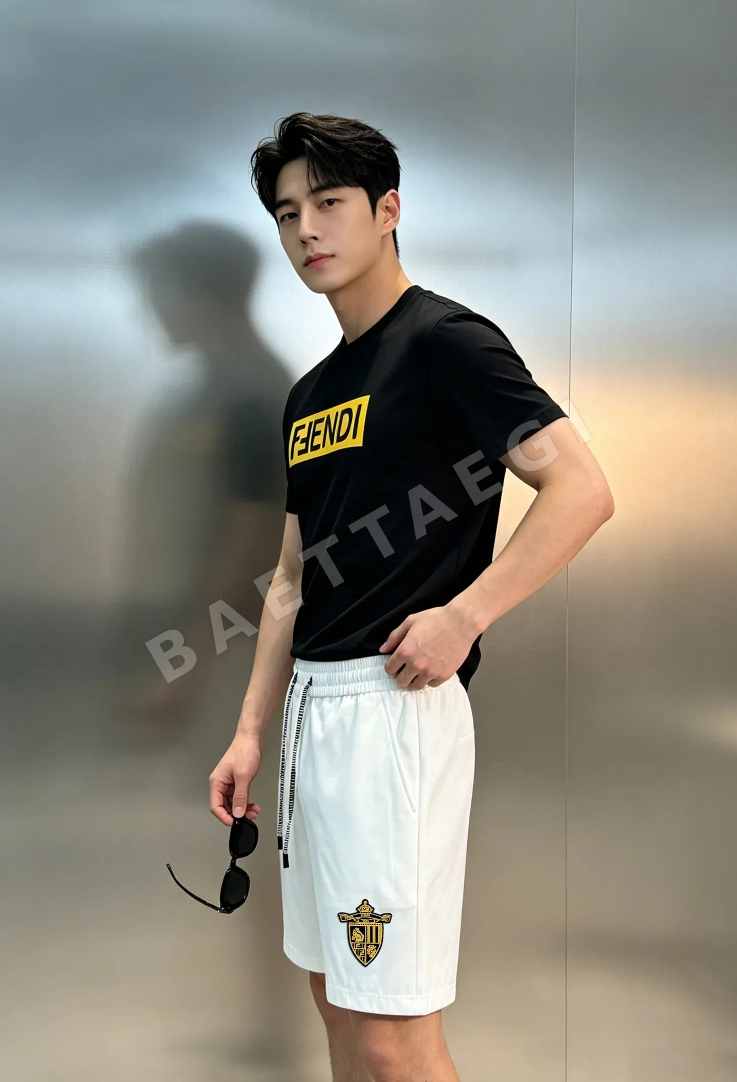 펜디 남성 3D 자수 반팔 티셔츠 상세 이미지 2
