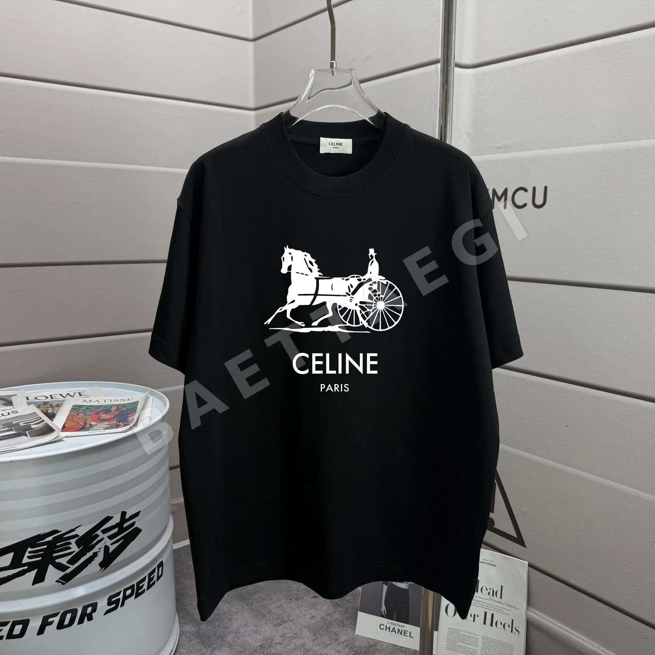 셀린느 레터 로고 반팔 티셔츠 87969