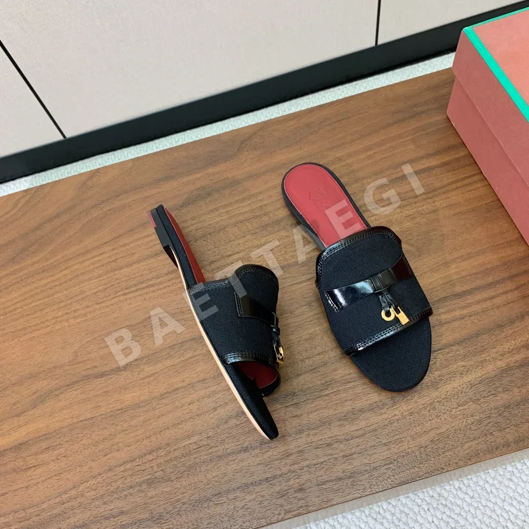 로로피아나 컬러 블록 플랫 샌들 상세 이미지 2