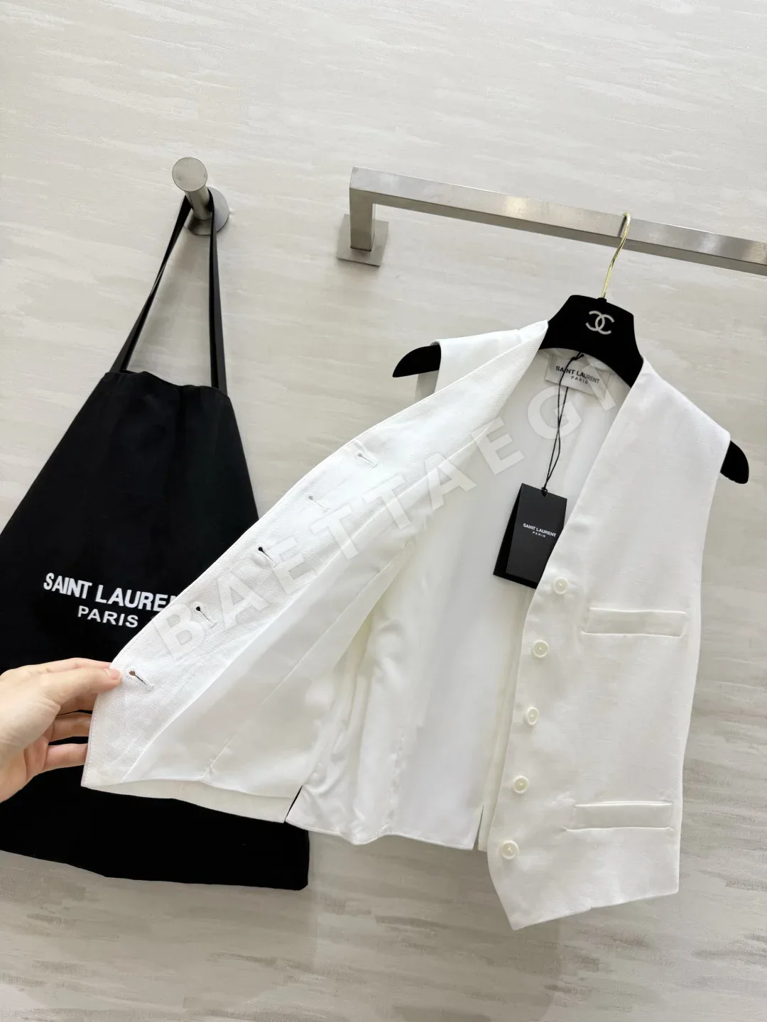 생로랑 린넨 베스트 와이드 팬츠 세트 상세 이미지 6