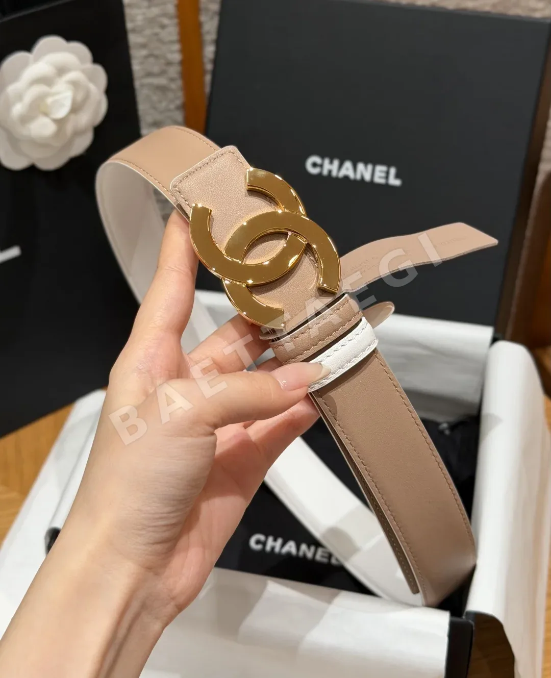 샤넬 더블 C 가죽 벨트 30mm 상세 이미지 4