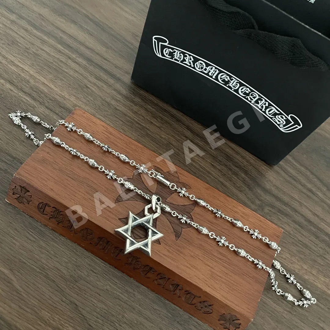 크롬하츠 육각형 스타 크로스 펜던트 목걸이 상세 이미지 5