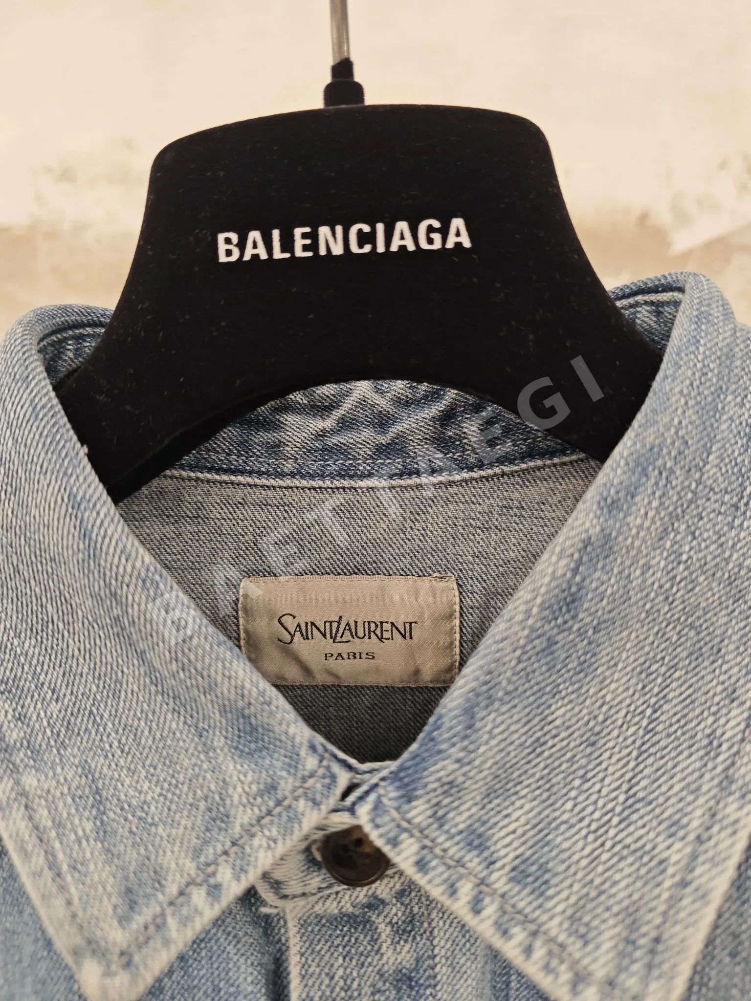생로랑 YSL 자수 데님 재킷 긴팔 상세 이미지 4