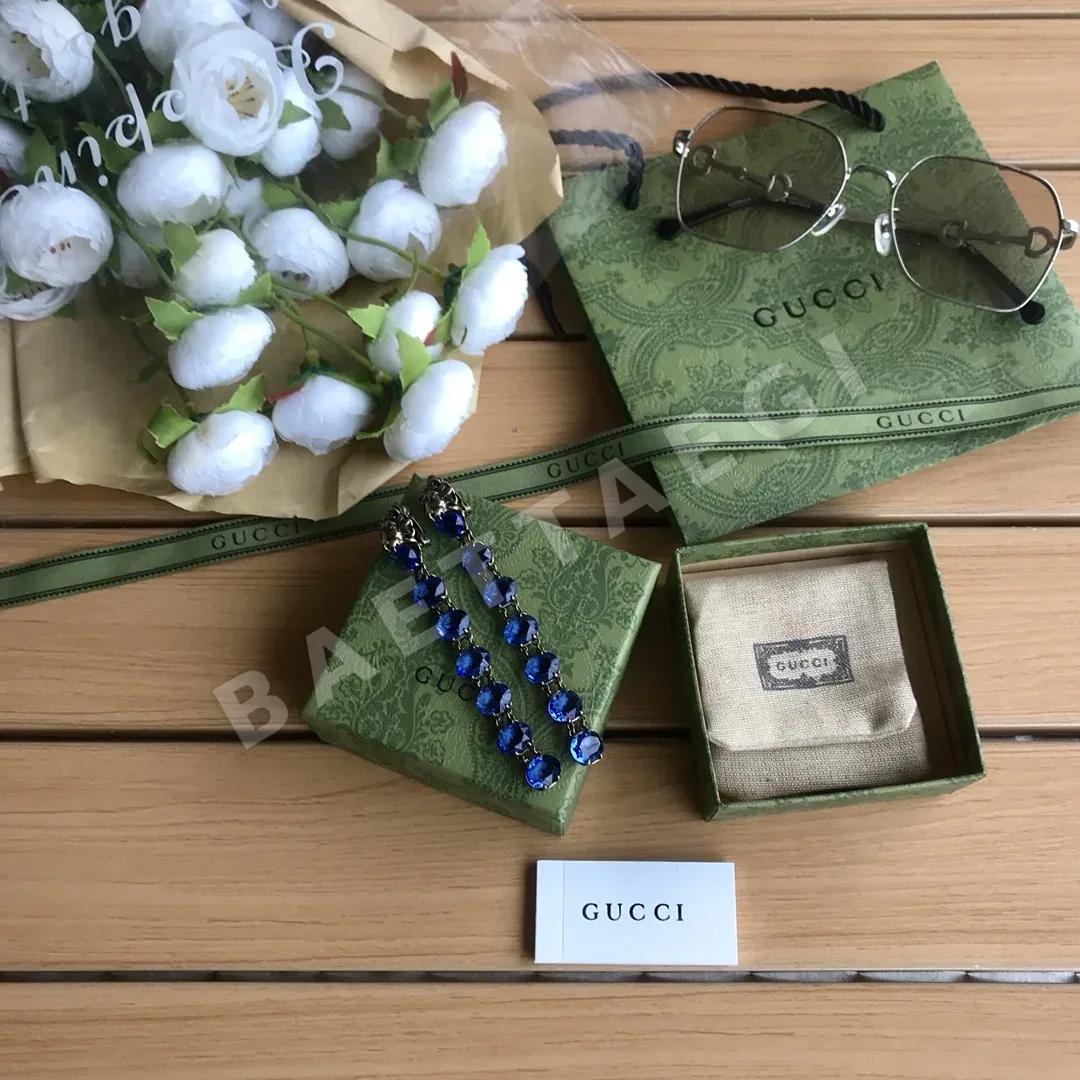구찌 스와로브스키 크리스털 이어클립 귀걸이 55912