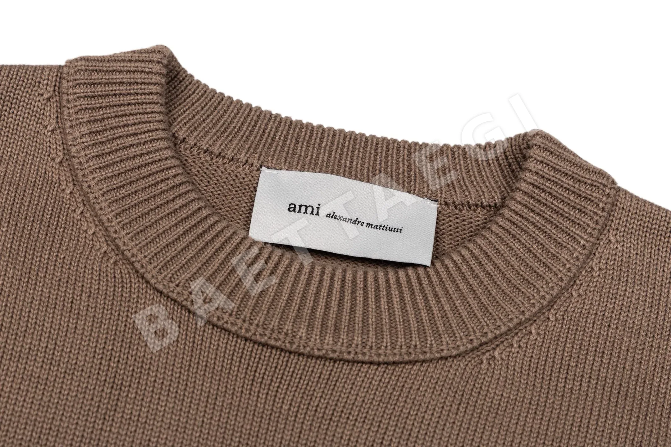 아미 하트 자카드 크루넥 스웨터 긴팔 상세 이미지 3