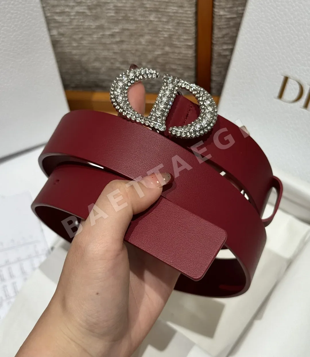 디올 은장 CD 버클 소가죽 여성 벨트 상세 이미지 2