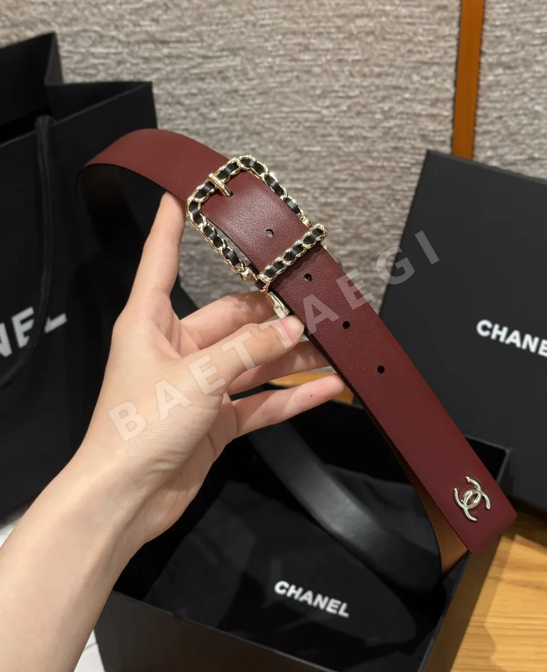 샤넬 송아지가죽 메탈 리버시블 벨트 상세 이미지 8