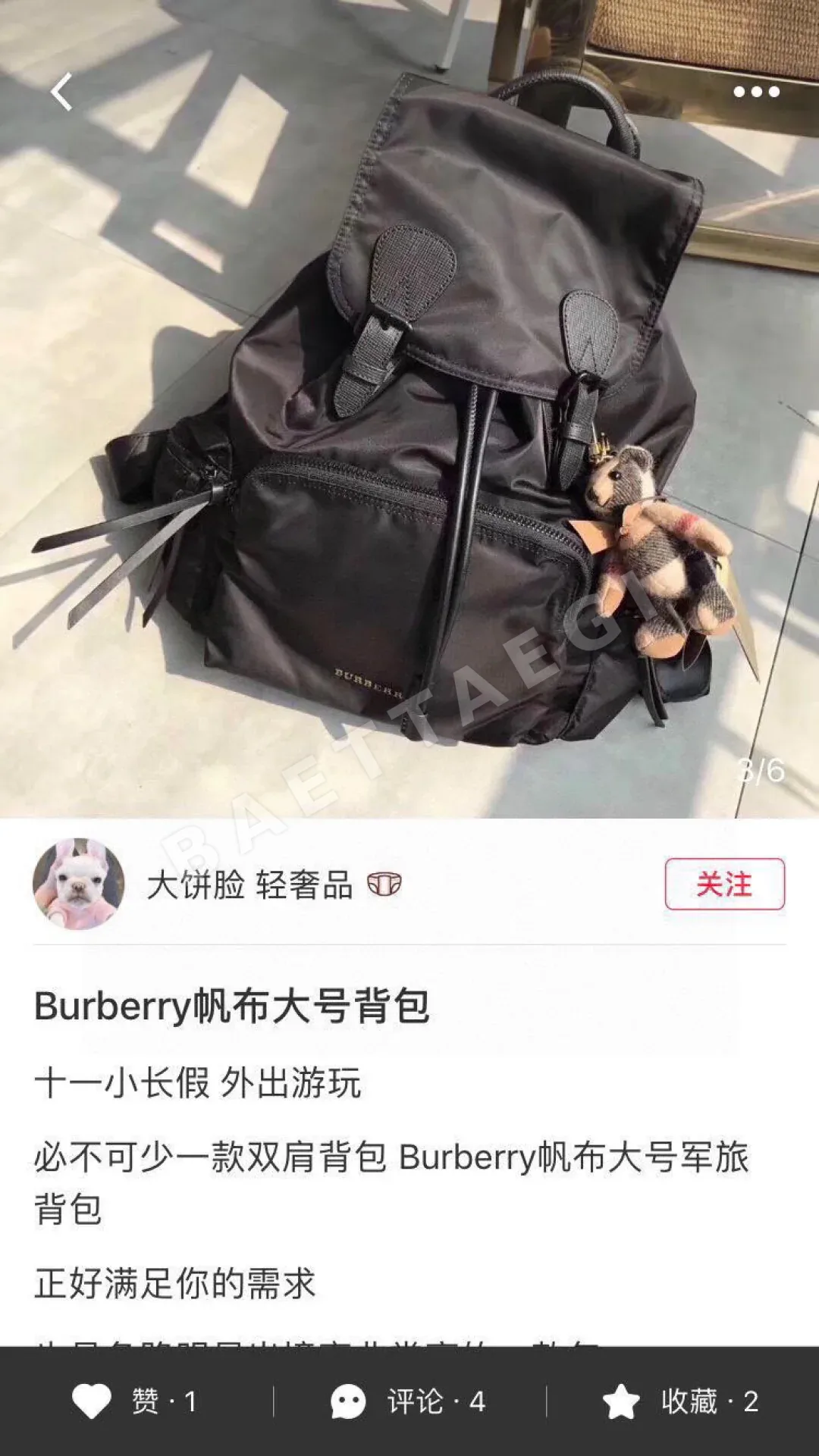 버버리 로고 장식 백팩 상세 이미지 9