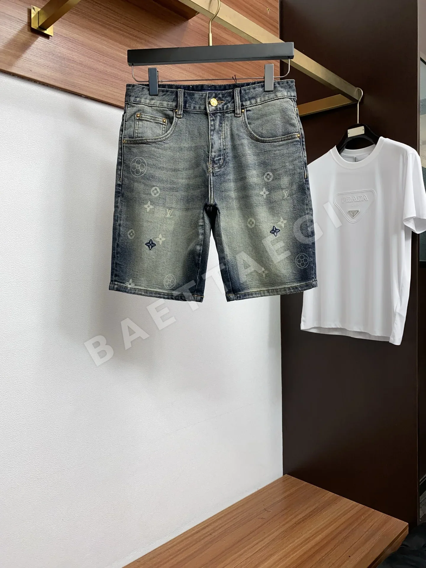 루이비통 데님 남성 반바지 148356