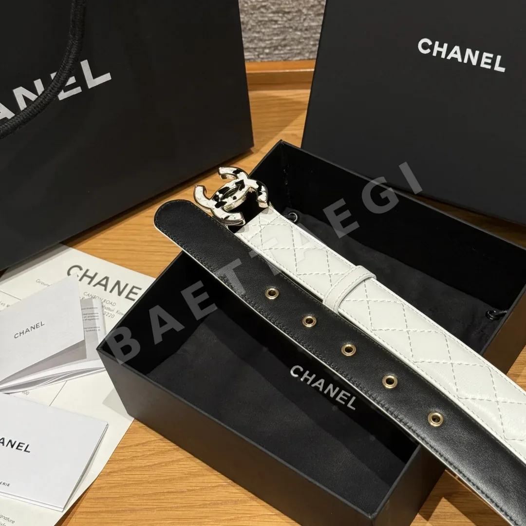 샤넬 램스킨 더블 C 메탈 로고 벨트 상세 이미지 6