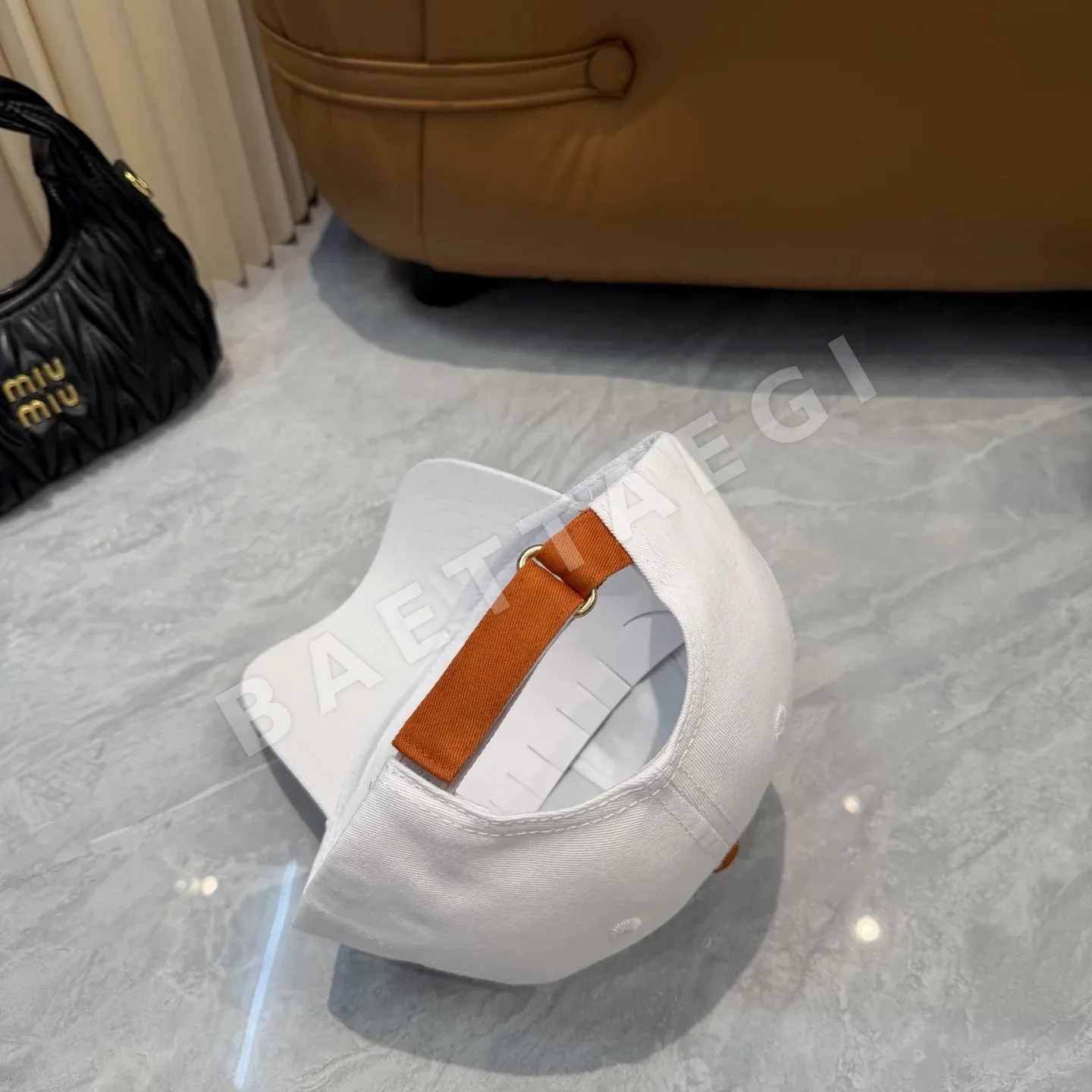 에르메스 컬러 블록 H 메시 베이스볼 모자 상세 이미지 3