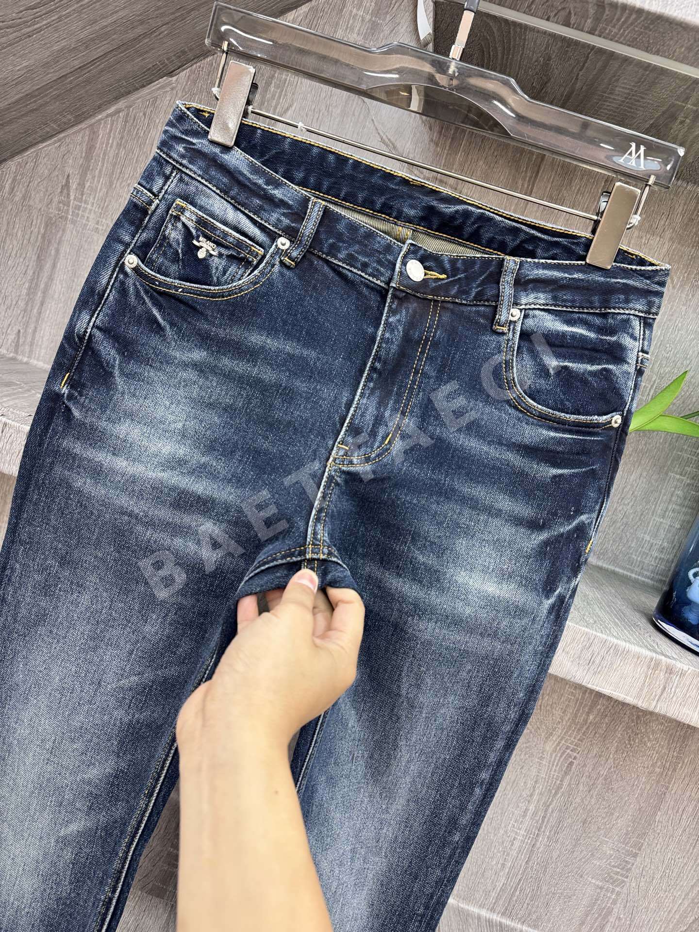 프라다 워시드 진청남성 바지 상세 이미지 6
