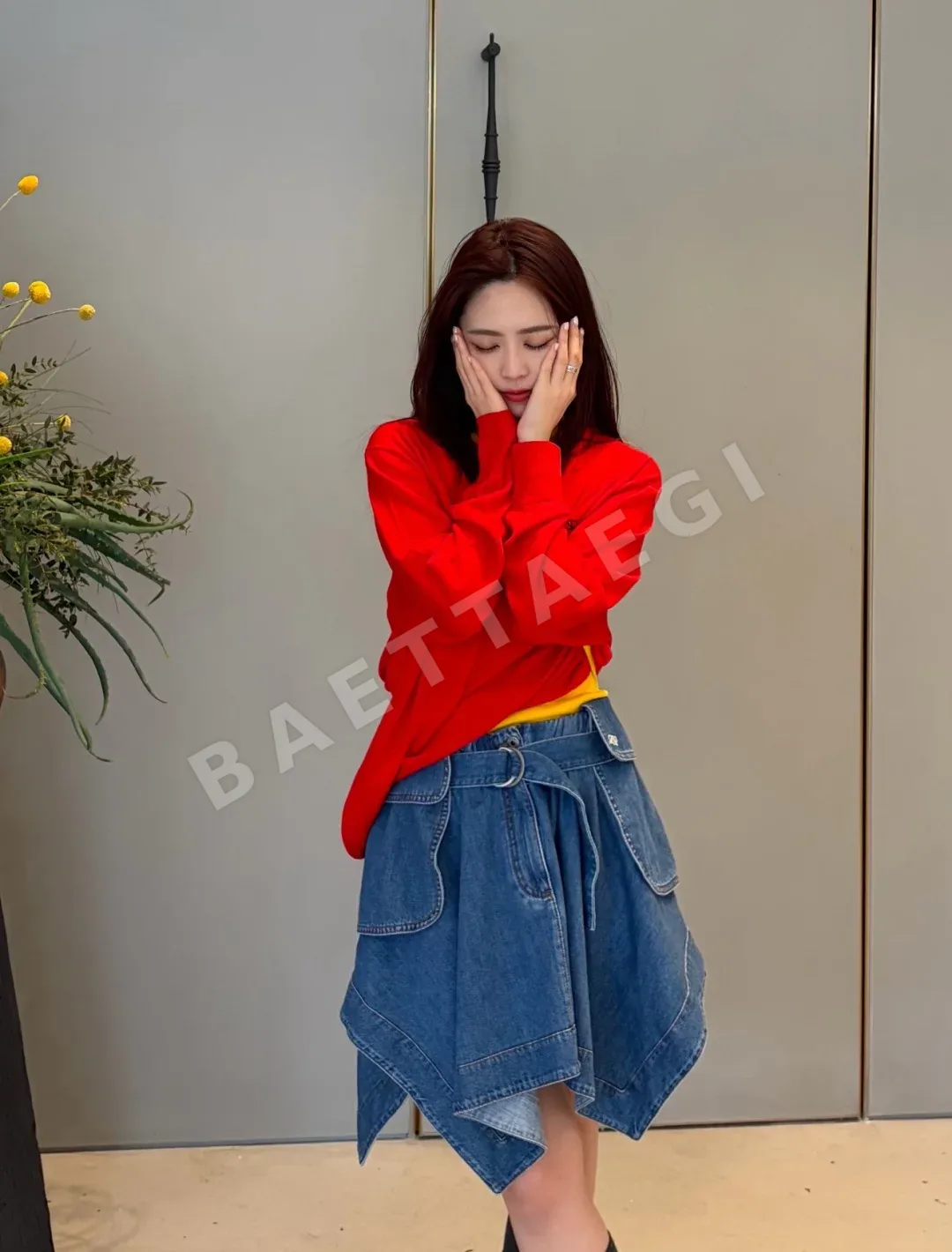 로에베 자수 포켓 데님 스커트 상세 이미지 2