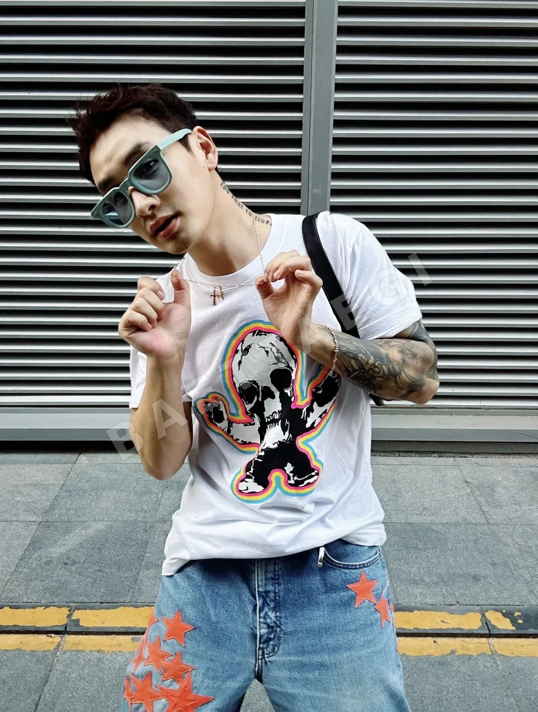 크롬하츠 포티 컬러풀 스컬 남성 반팔 티셔츠 상세 이미지 20