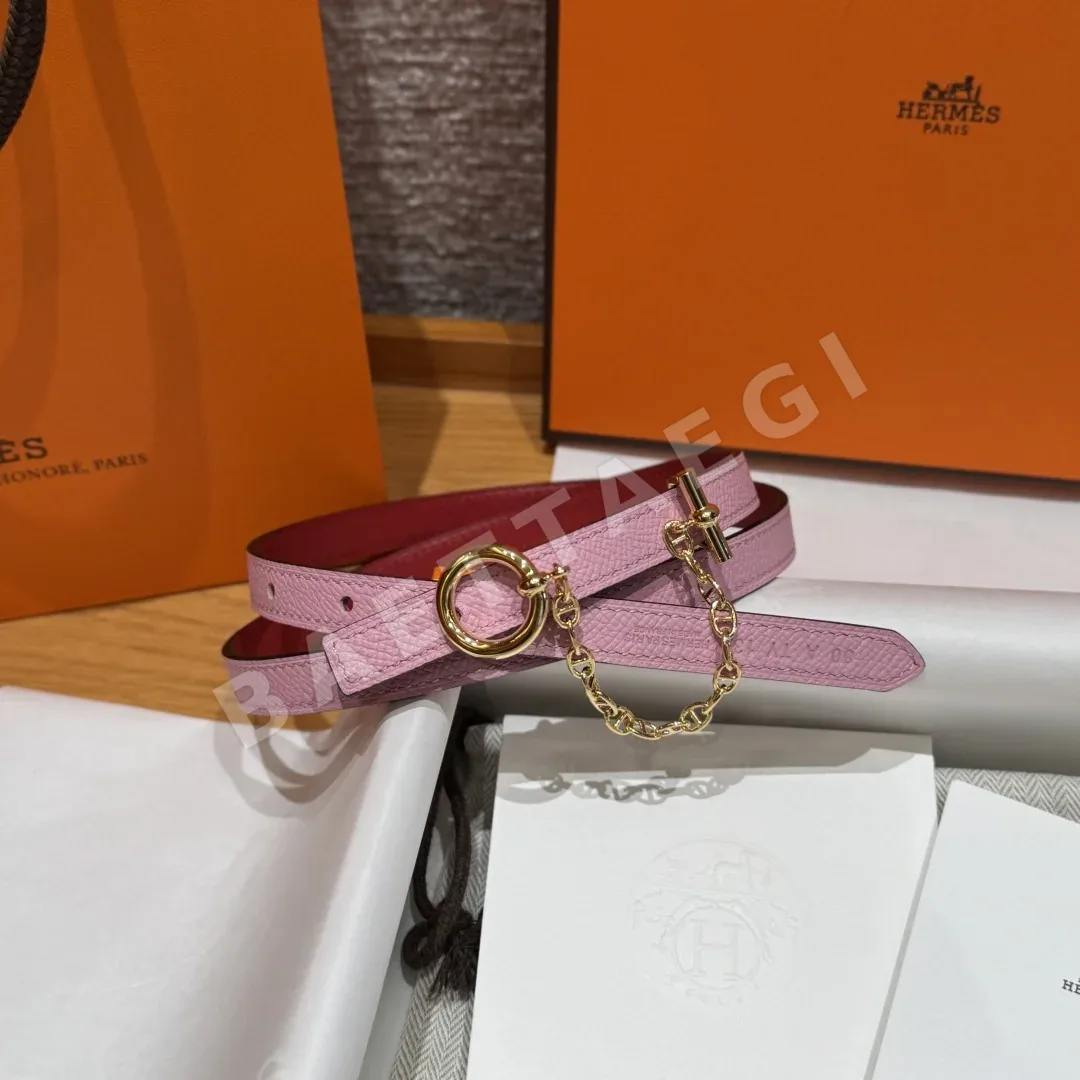 에르메스 파라듐 도금 체인 장식 메탈 버클 벨트 상세 이미지 3