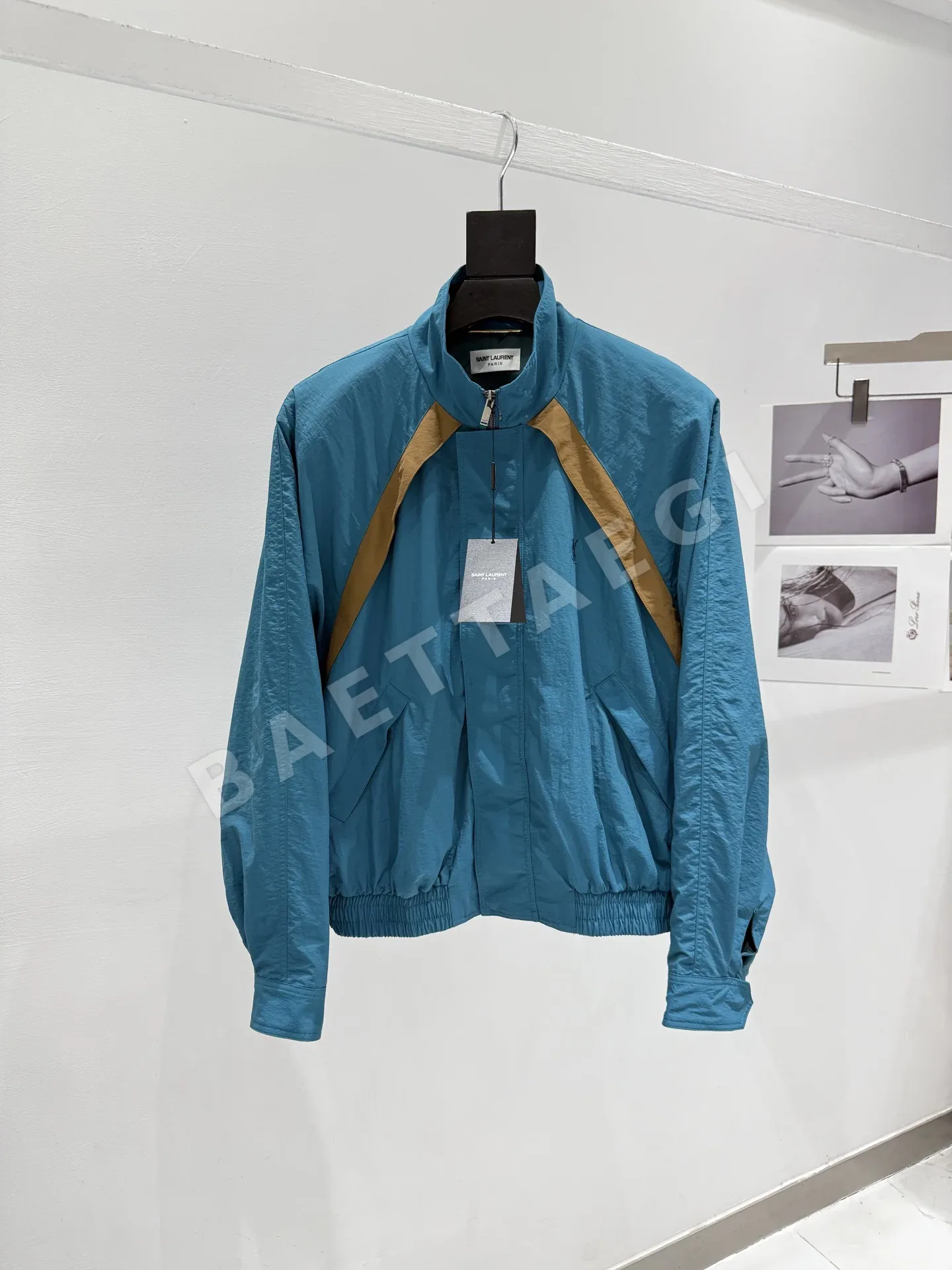 생로랑 컬러 블록 자수 여성 자켓 153971