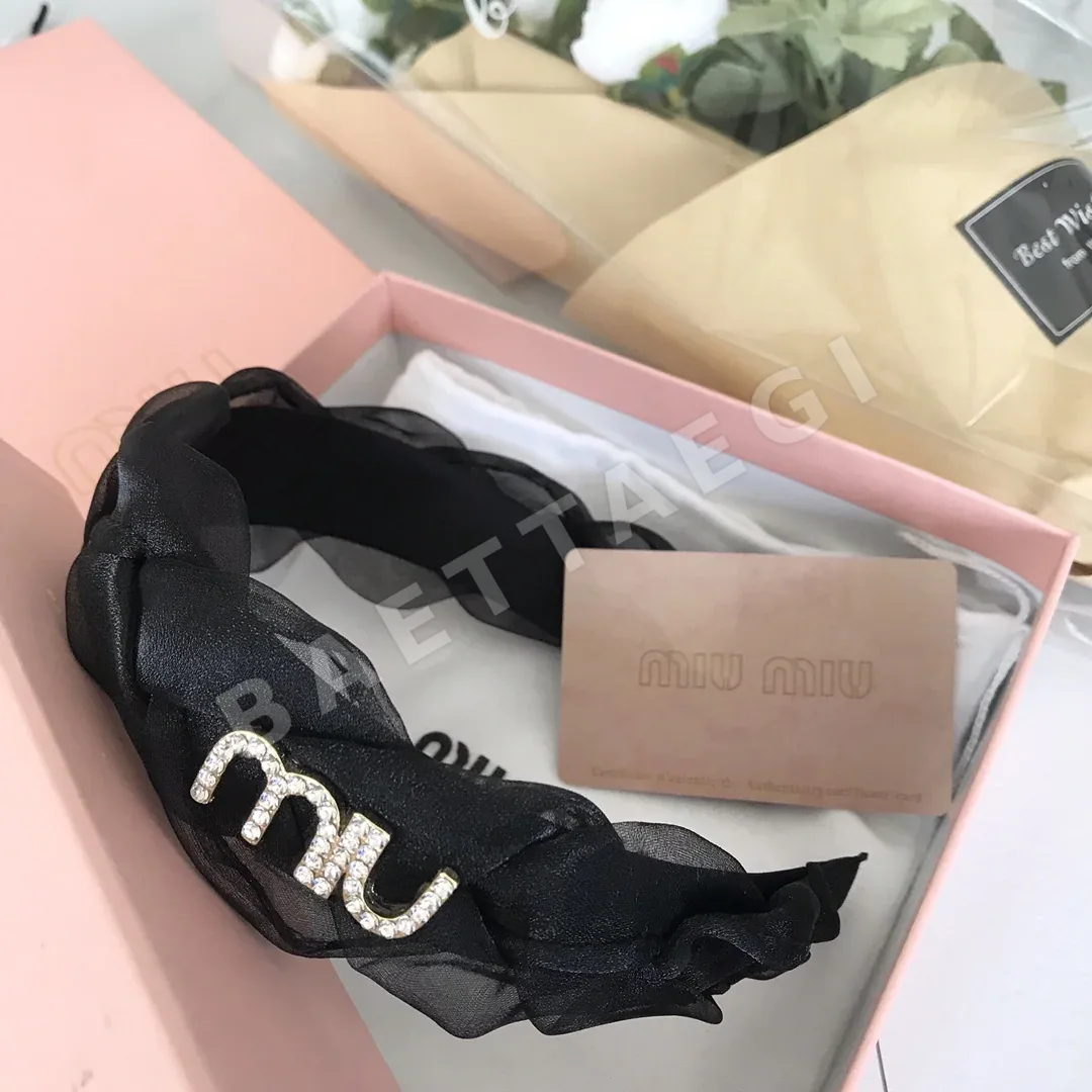 미우미우 스와로브스키 크리스탈 메시 헤드밴드 상세 이미지 4