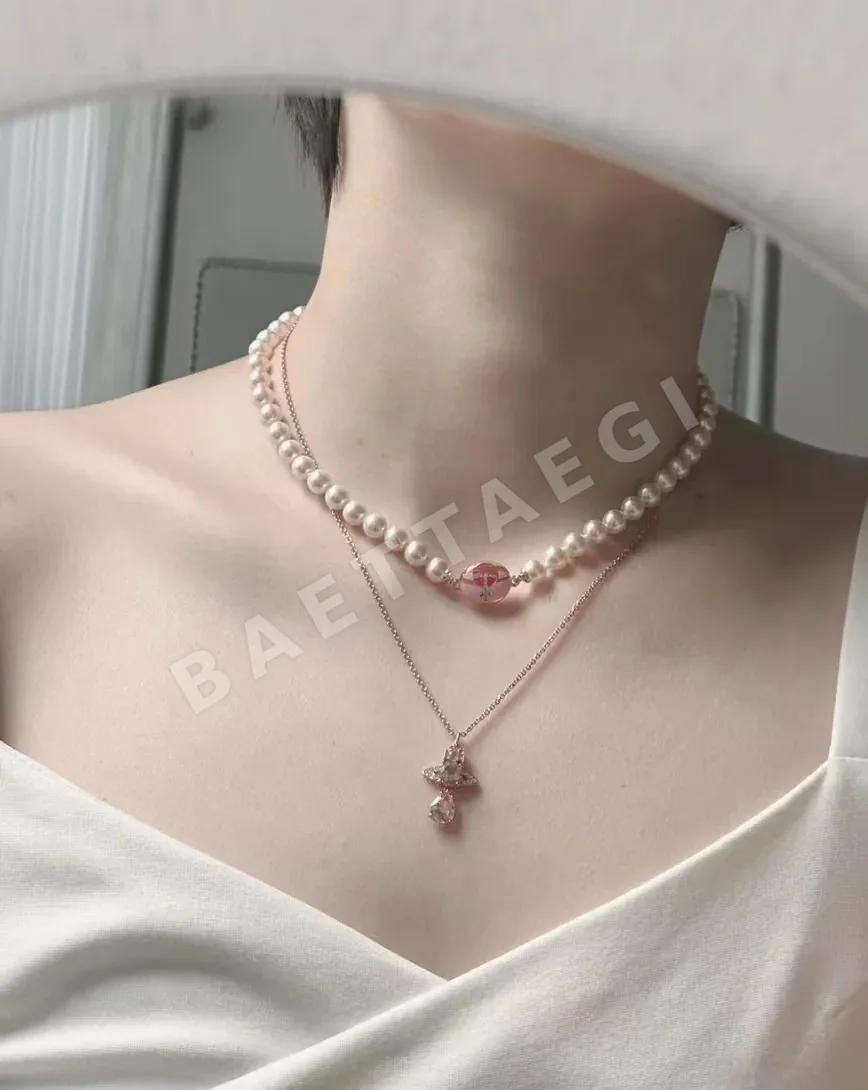비비안웨스트우드 핑크 인어 눈물 목걸이 상세 이미지 9