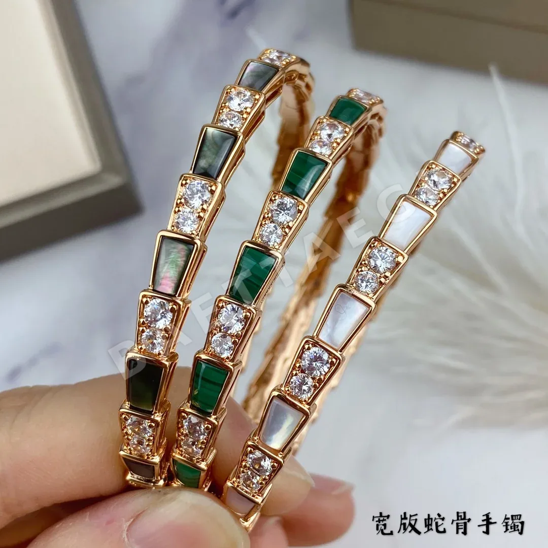 불가리 그레이 자개 스네이크 뱅글 팔찌 64756