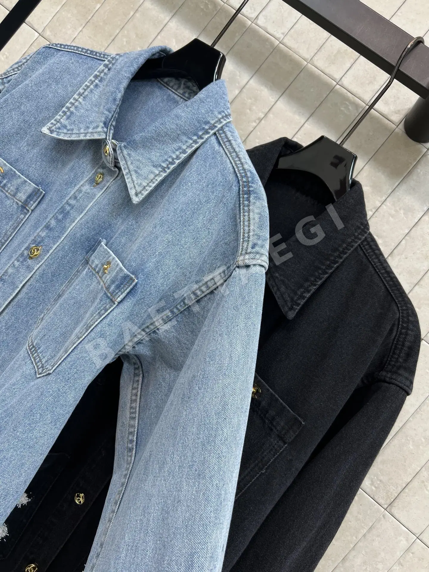 샤넬 프린지 자수 포켓 데님 셔츠 재킷 상세 이미지 6
